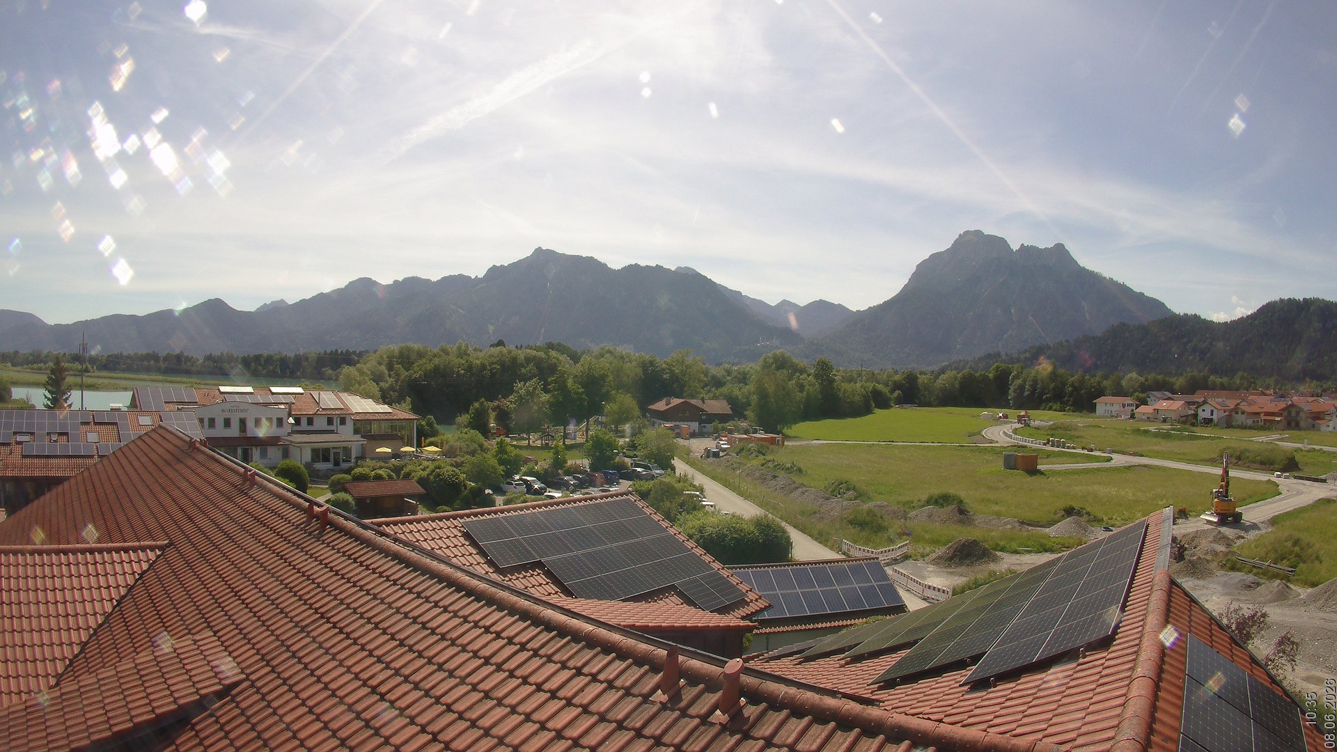 Archiv Foto Webcam Füssen: Ausblick vom Hotel Sommer