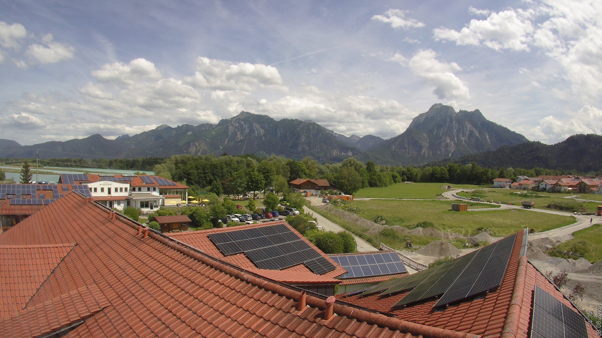 Archiv Foto Webcam Füssen: Ausblick vom Hotel Sommer