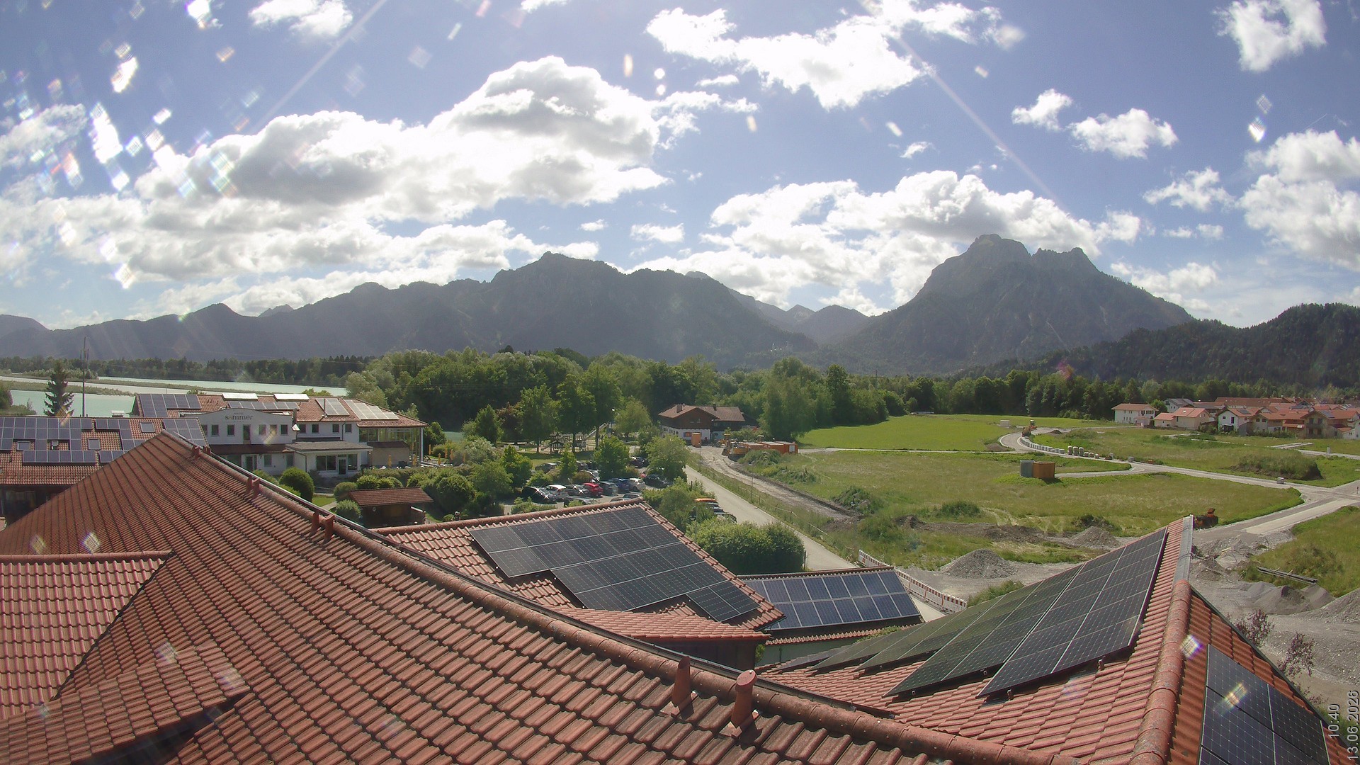 Archiv Foto Webcam Füssen: Ausblick vom Hotel Sommer