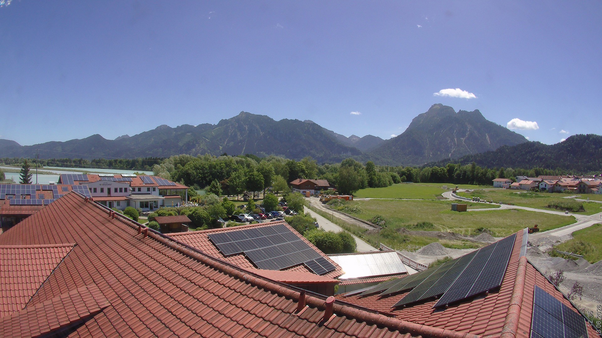Archiv Foto Webcam Füssen: Ausblick vom Hotel Sommer