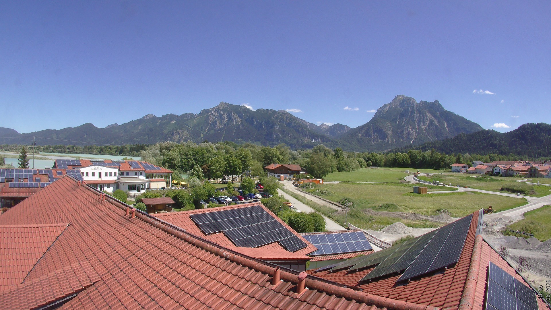 Archiv Foto Webcam Füssen: Ausblick vom Hotel Sommer