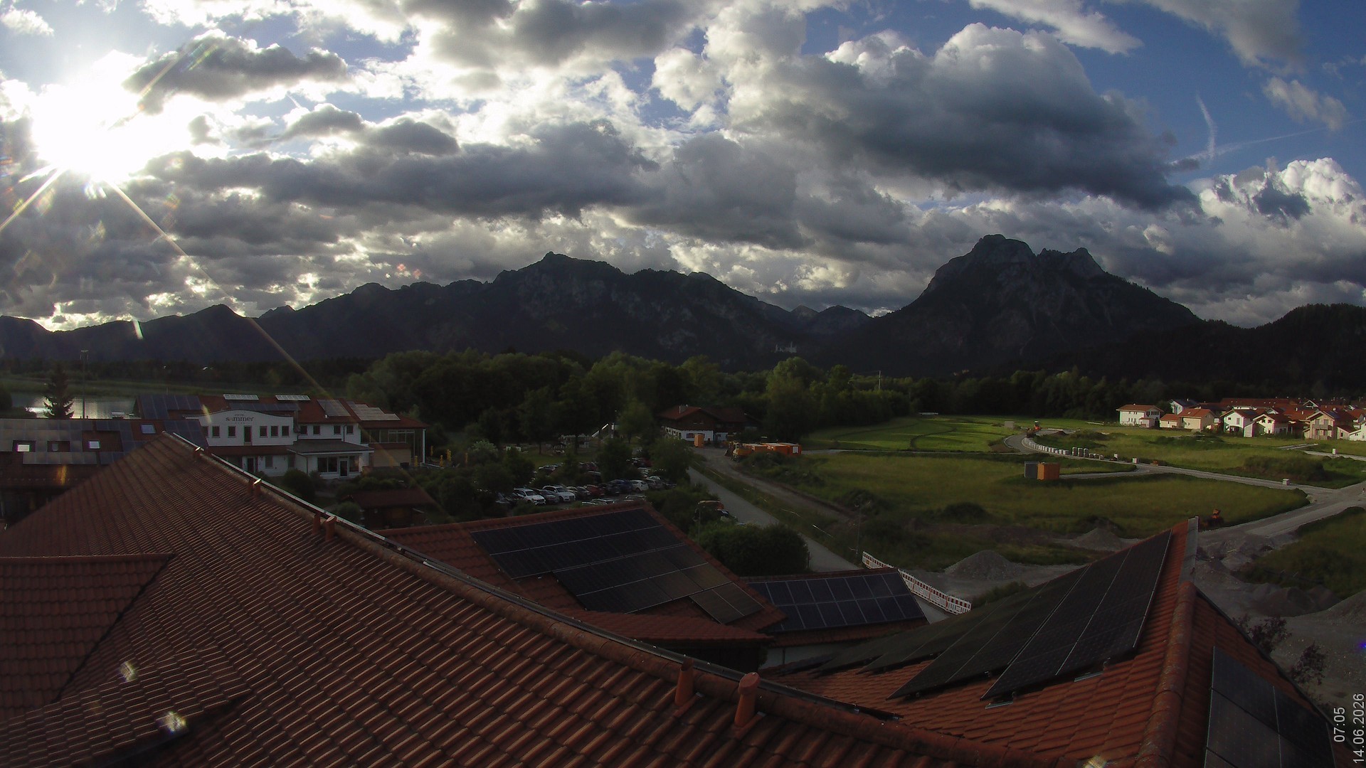Archiv Foto Webcam Füssen: Ausblick vom Hotel Sommer