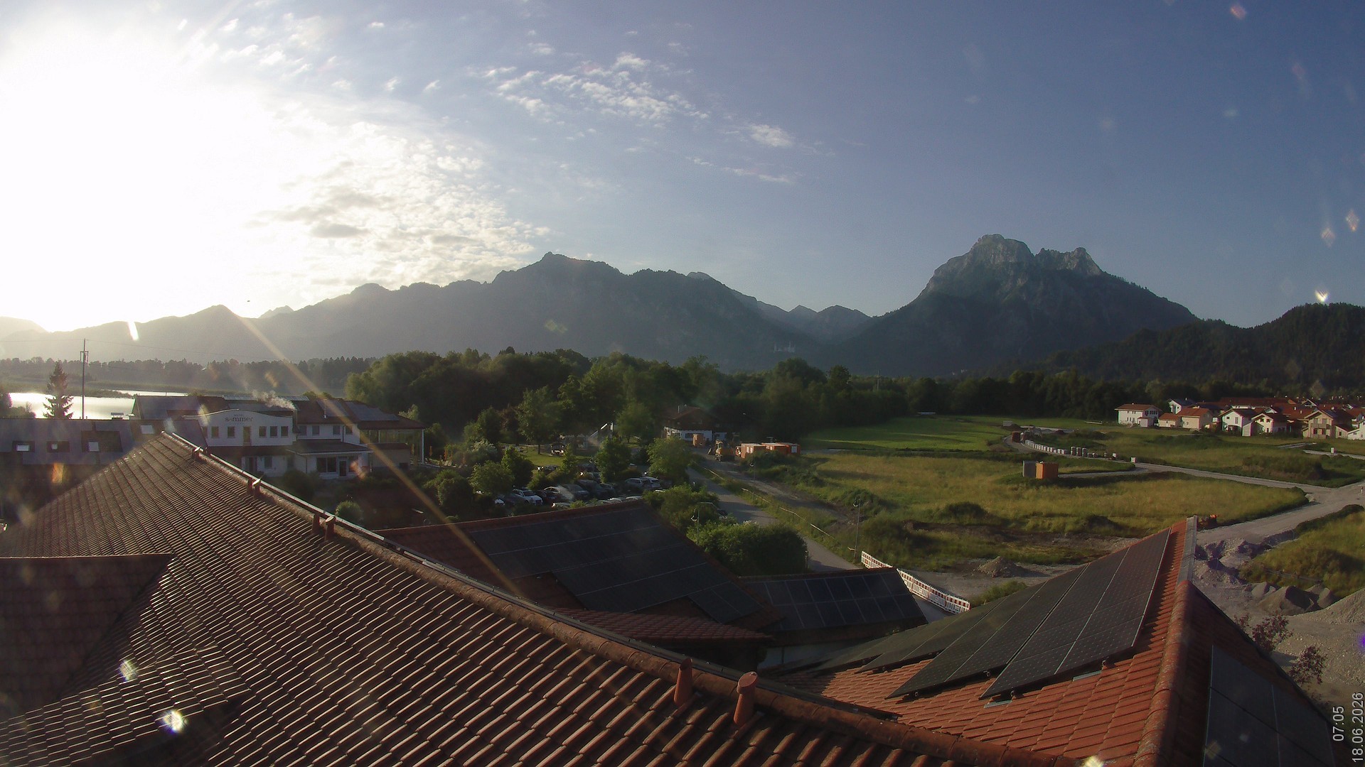 Archiv Foto Webcam Füssen: Ausblick vom Hotel Sommer