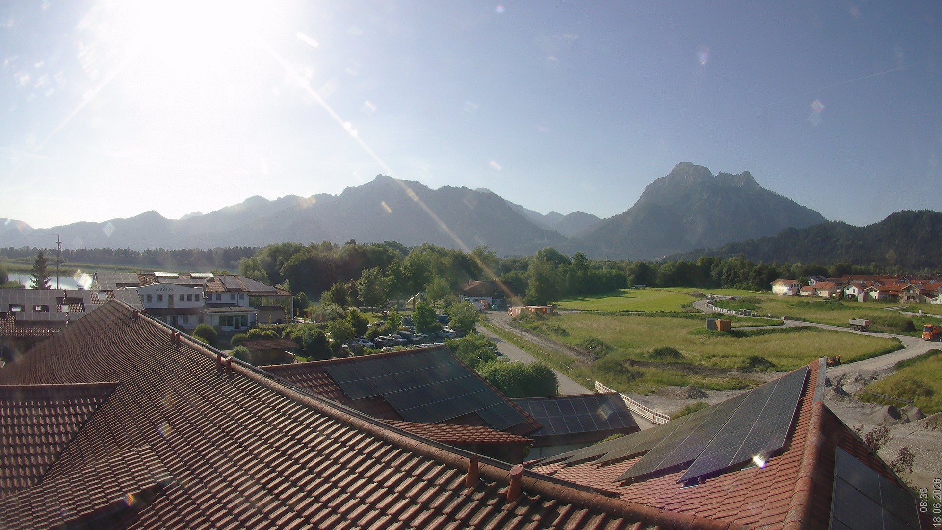 Archiv Foto Webcam Füssen: Ausblick vom Hotel Sommer