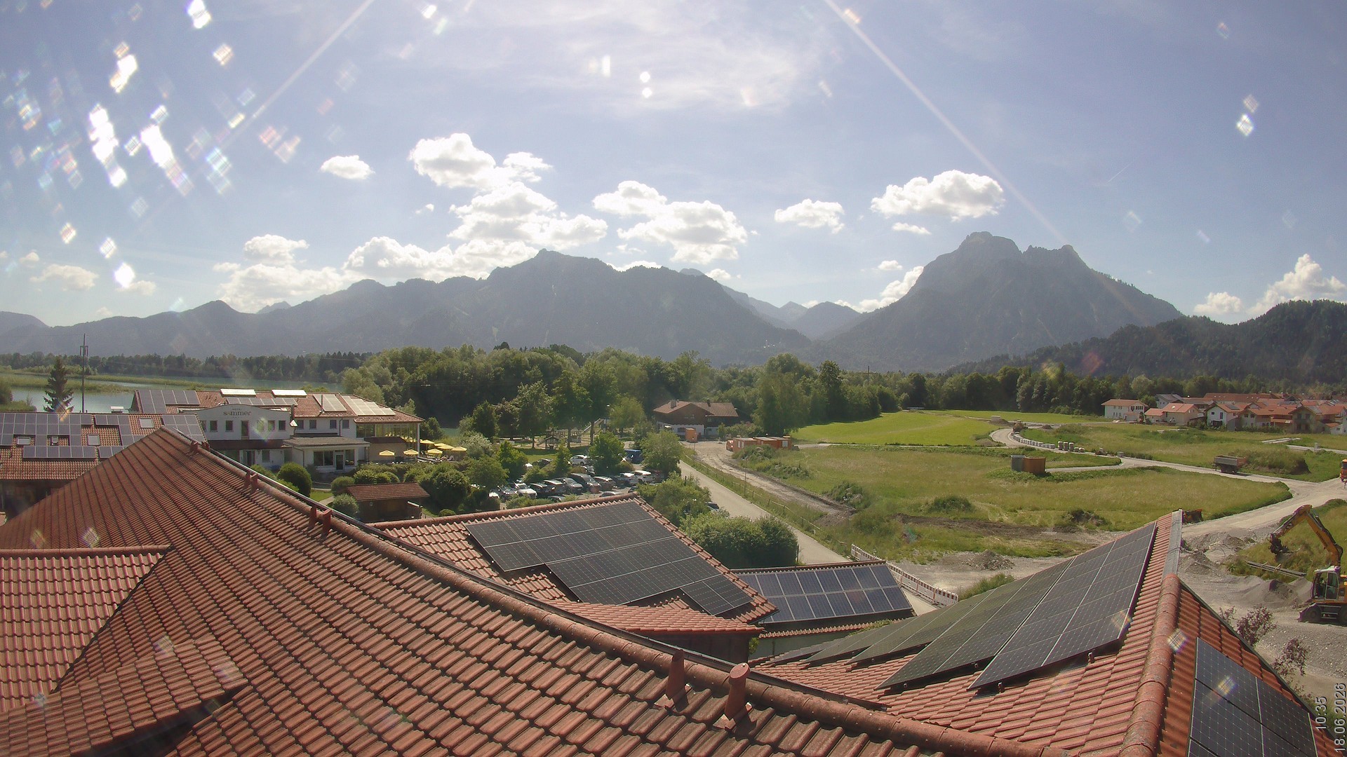 Archiv Foto Webcam Füssen: Ausblick vom Hotel Sommer