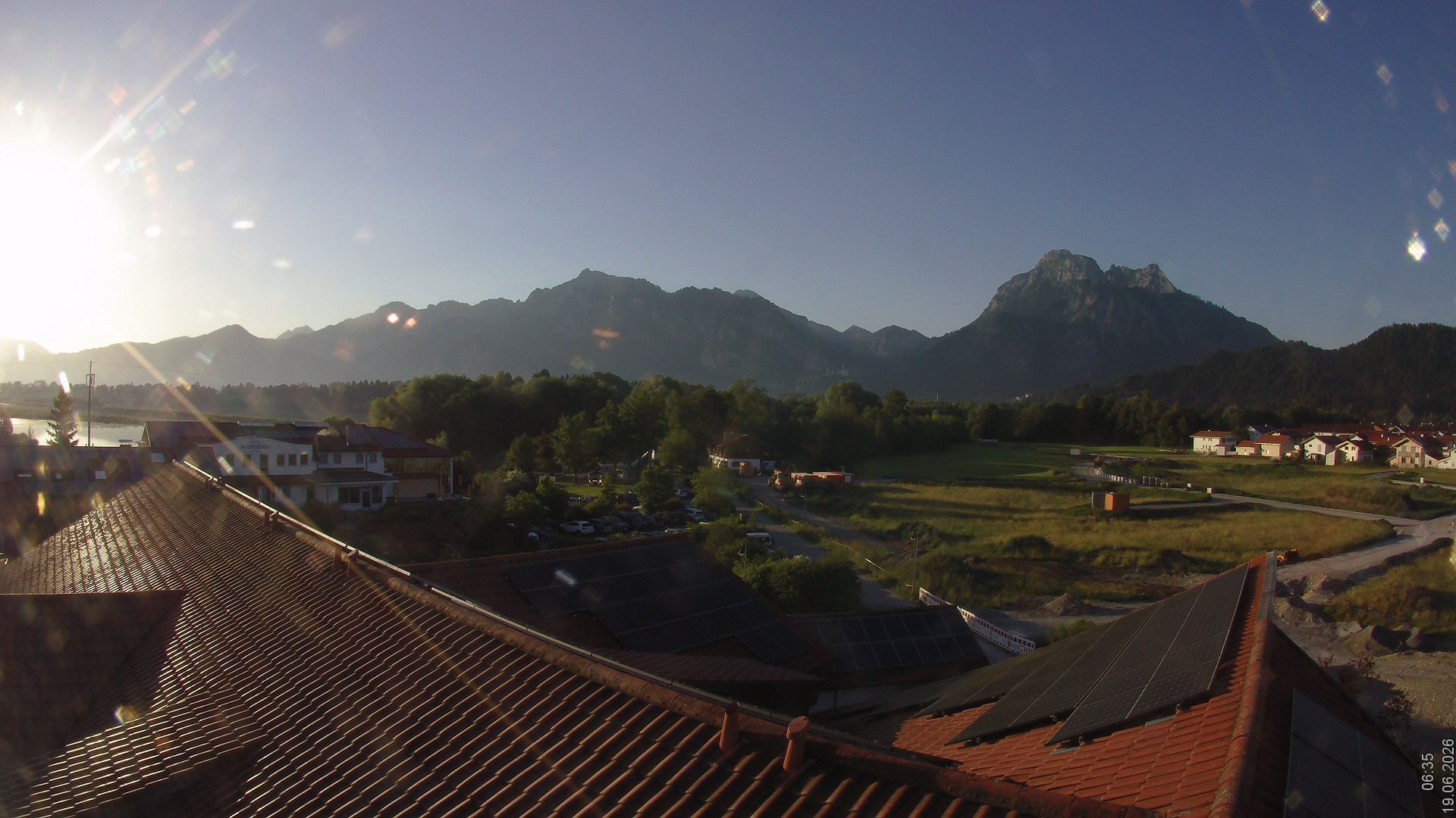 Archiv Foto Webcam Füssen: Ausblick vom Hotel Sommer