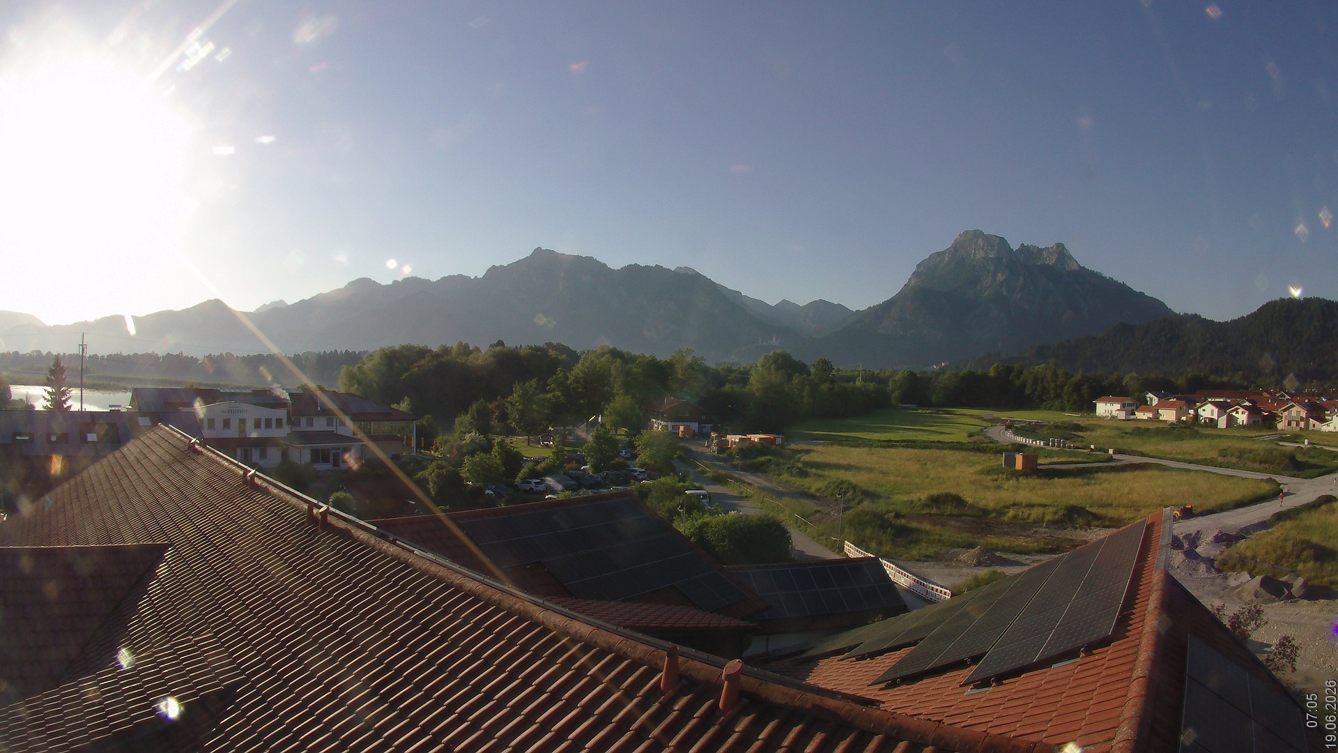 Archiv Foto Webcam Füssen: Ausblick vom Hotel Sommer