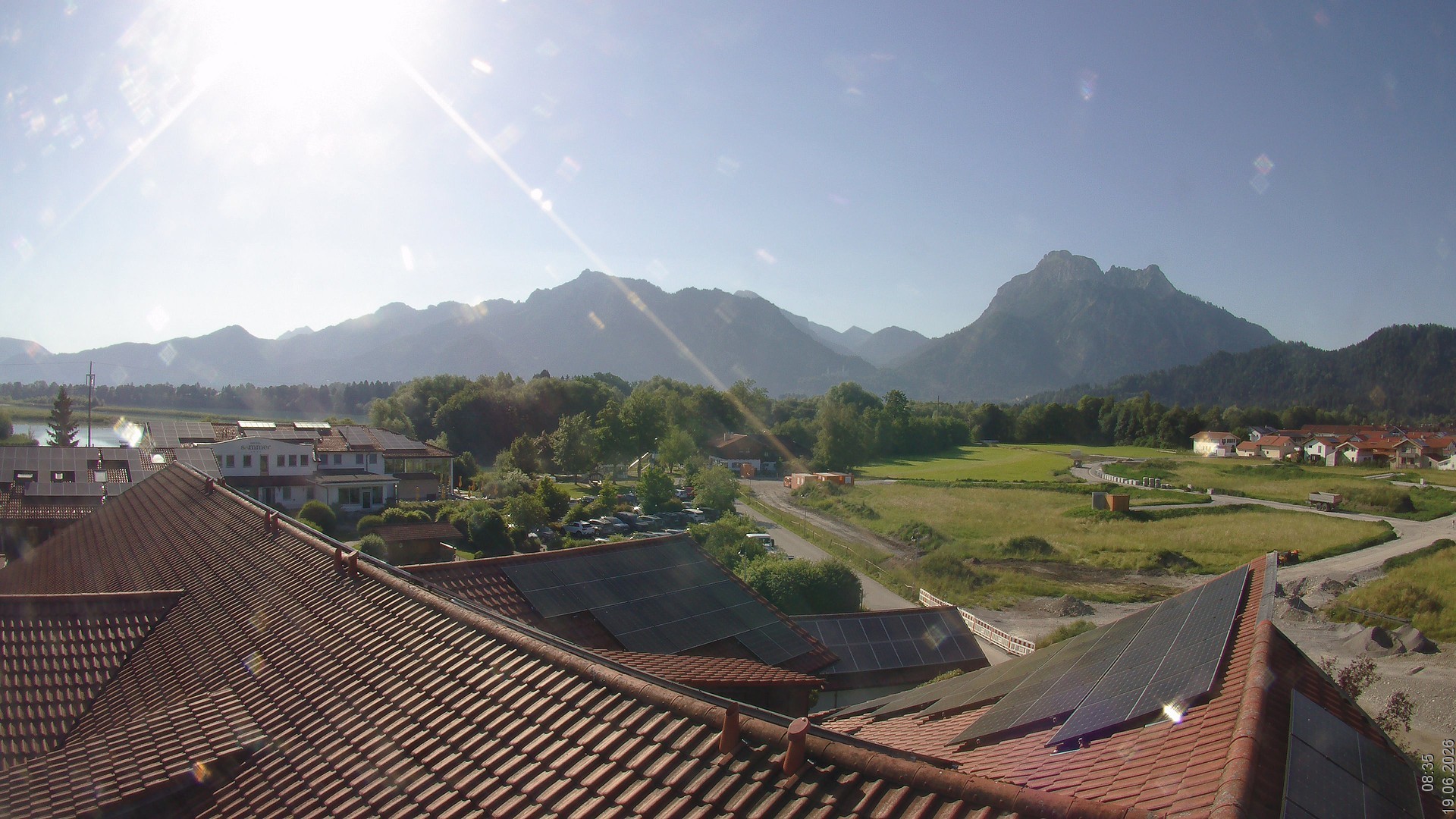 Archiv Foto Webcam Füssen: Ausblick vom Hotel Sommer