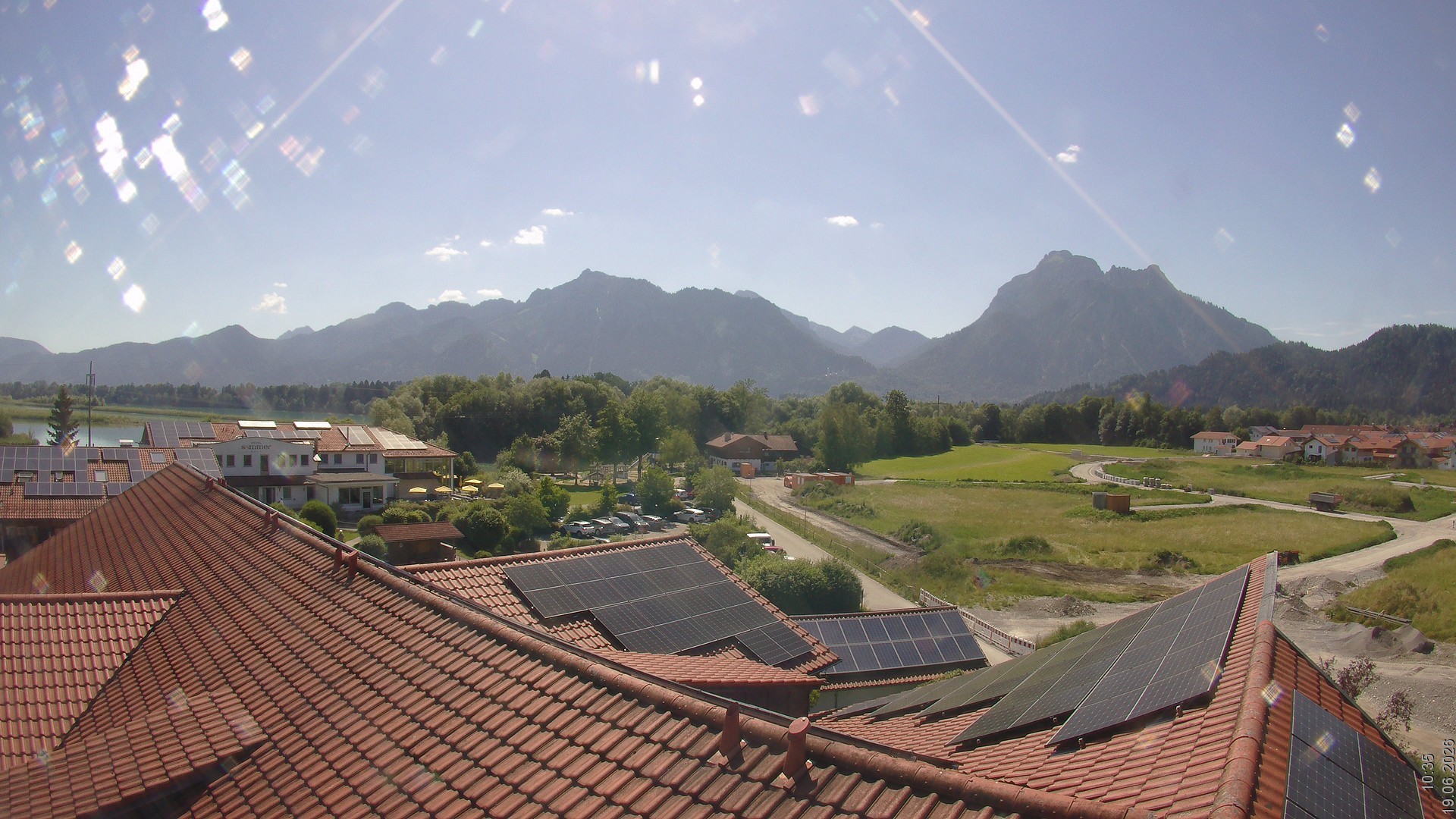 Archiv Foto Webcam Füssen: Ausblick vom Hotel Sommer