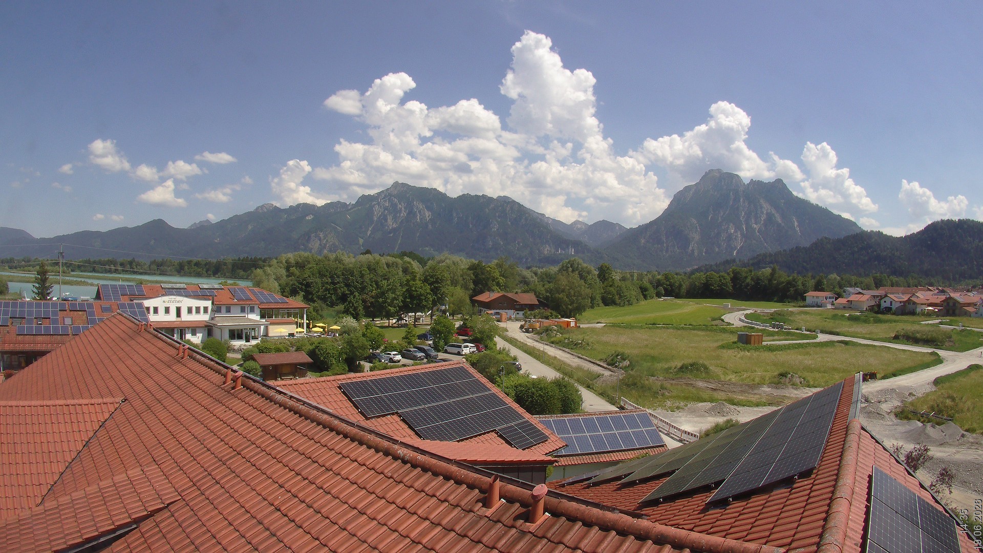 Archiv Foto Webcam Füssen: Ausblick vom Hotel Sommer