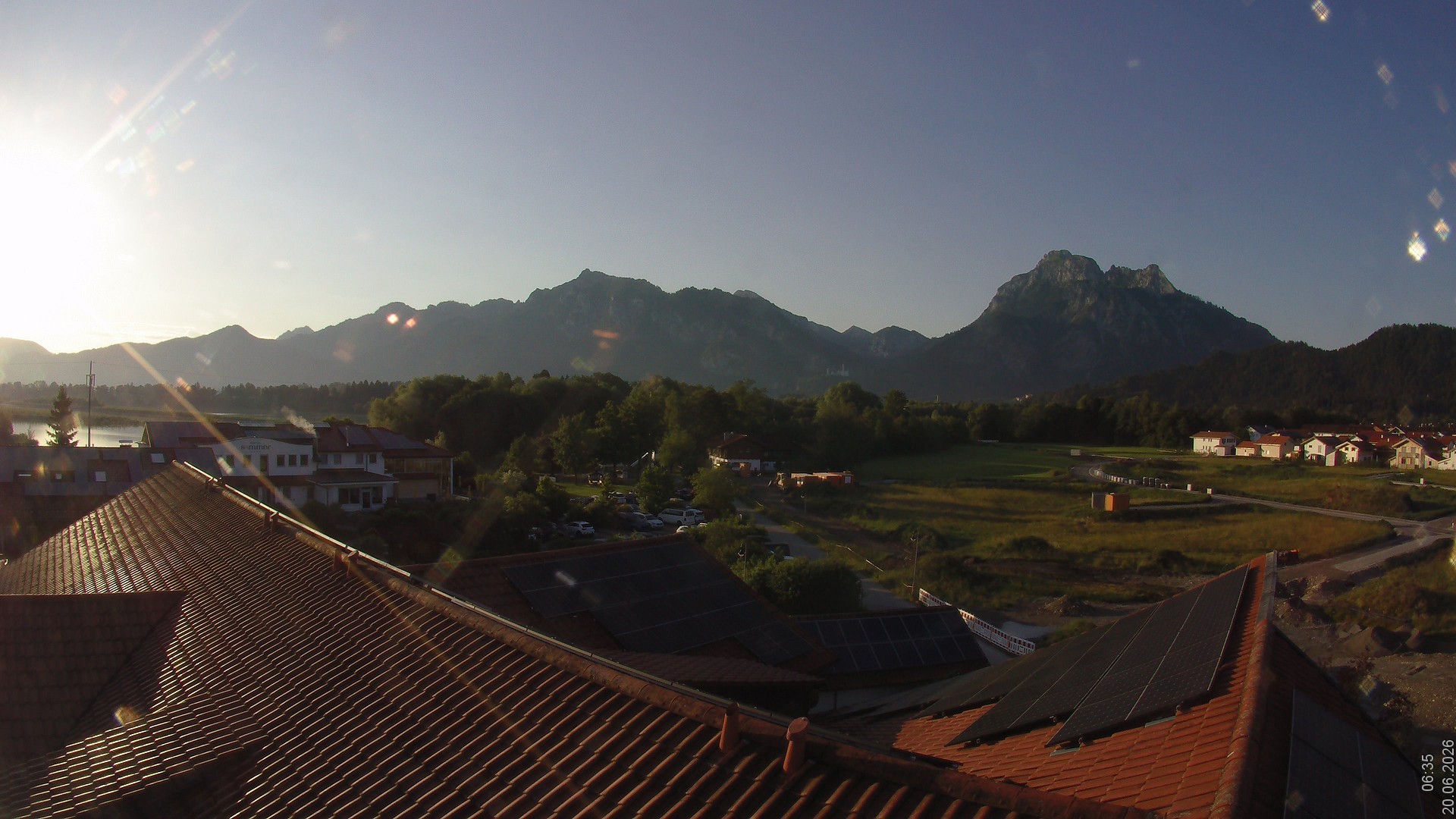 Archiv Foto Webcam Füssen: Ausblick vom Hotel Sommer