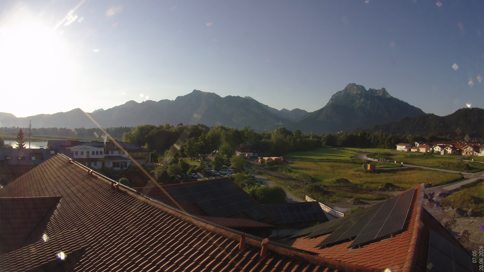 Archiv Foto Webcam Füssen: Ausblick vom Hotel Sommer