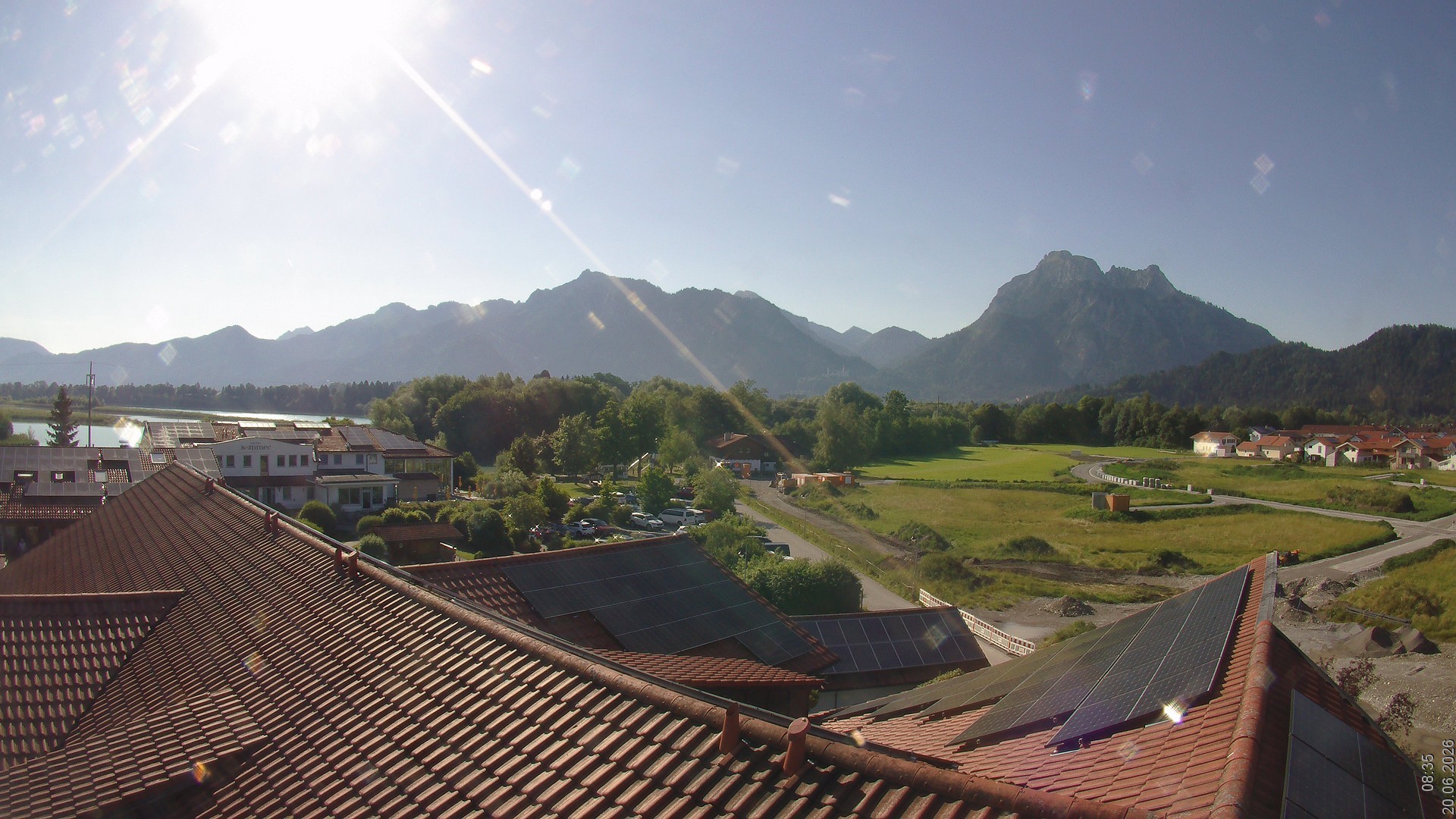 Archiv Foto Webcam Füssen: Ausblick vom Hotel Sommer