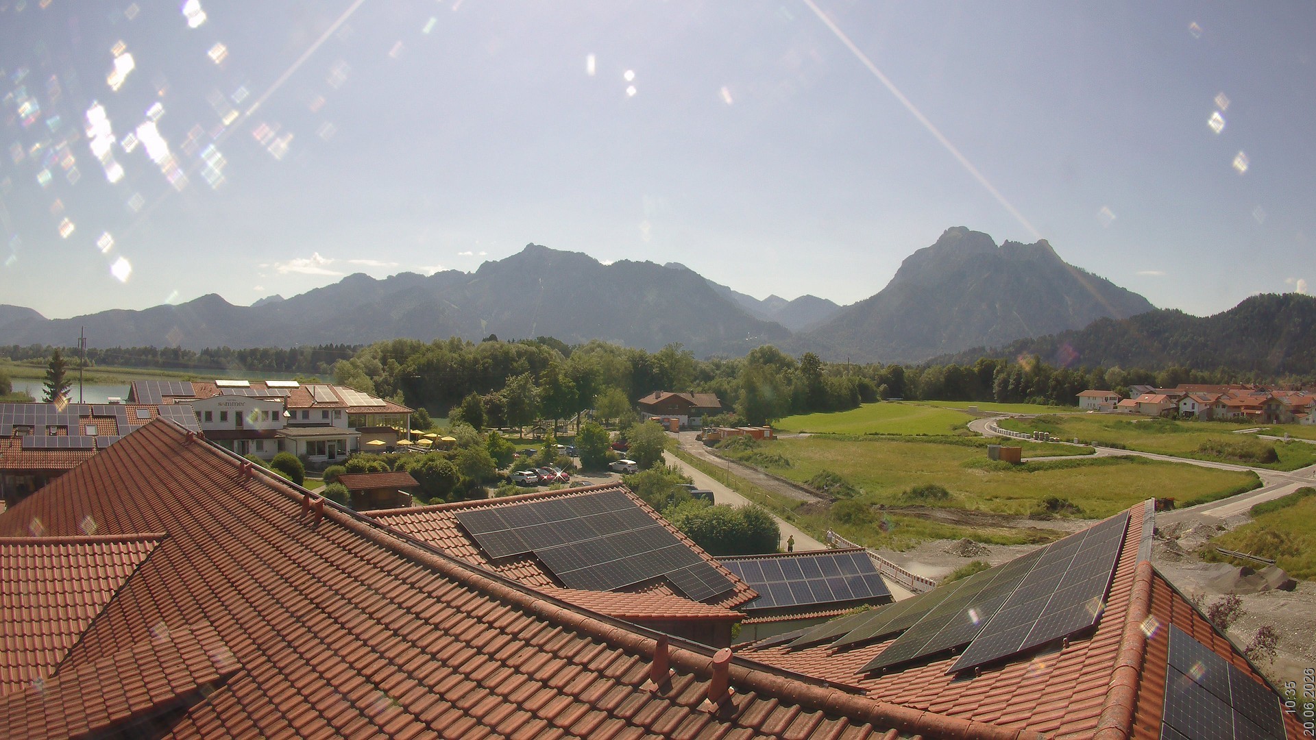 Archiv Foto Webcam Füssen: Ausblick vom Hotel Sommer
