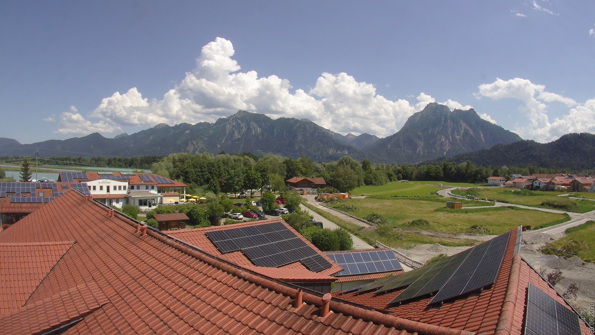 Archiv Foto Webcam Füssen: Ausblick vom Hotel Sommer