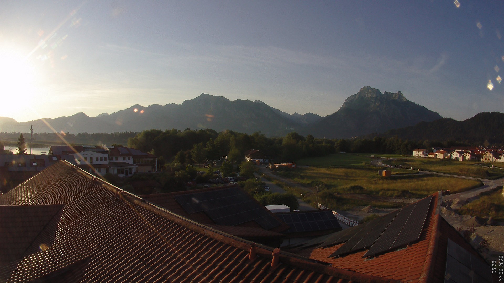 Archiv Foto Webcam Füssen: Ausblick vom Hotel Sommer