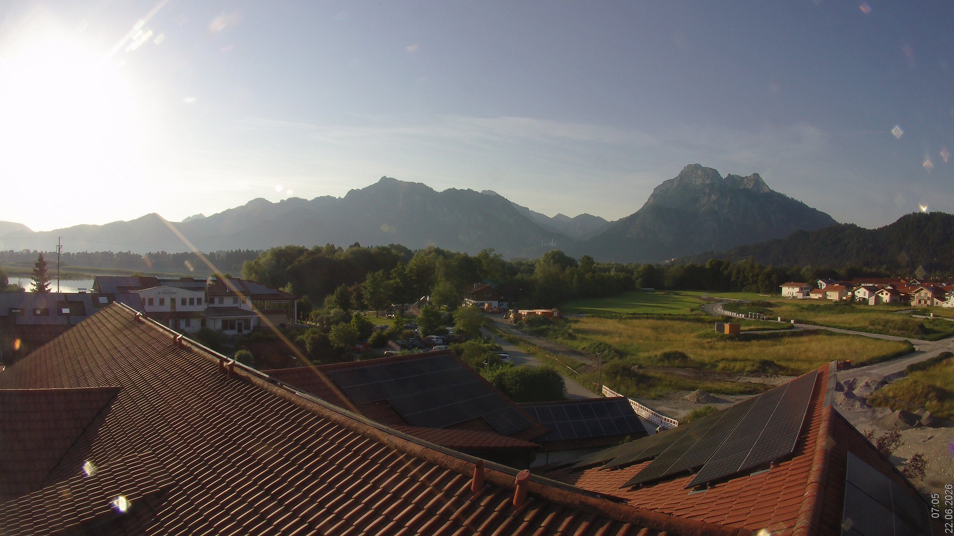 Archiv Foto Webcam Füssen: Ausblick vom Hotel Sommer