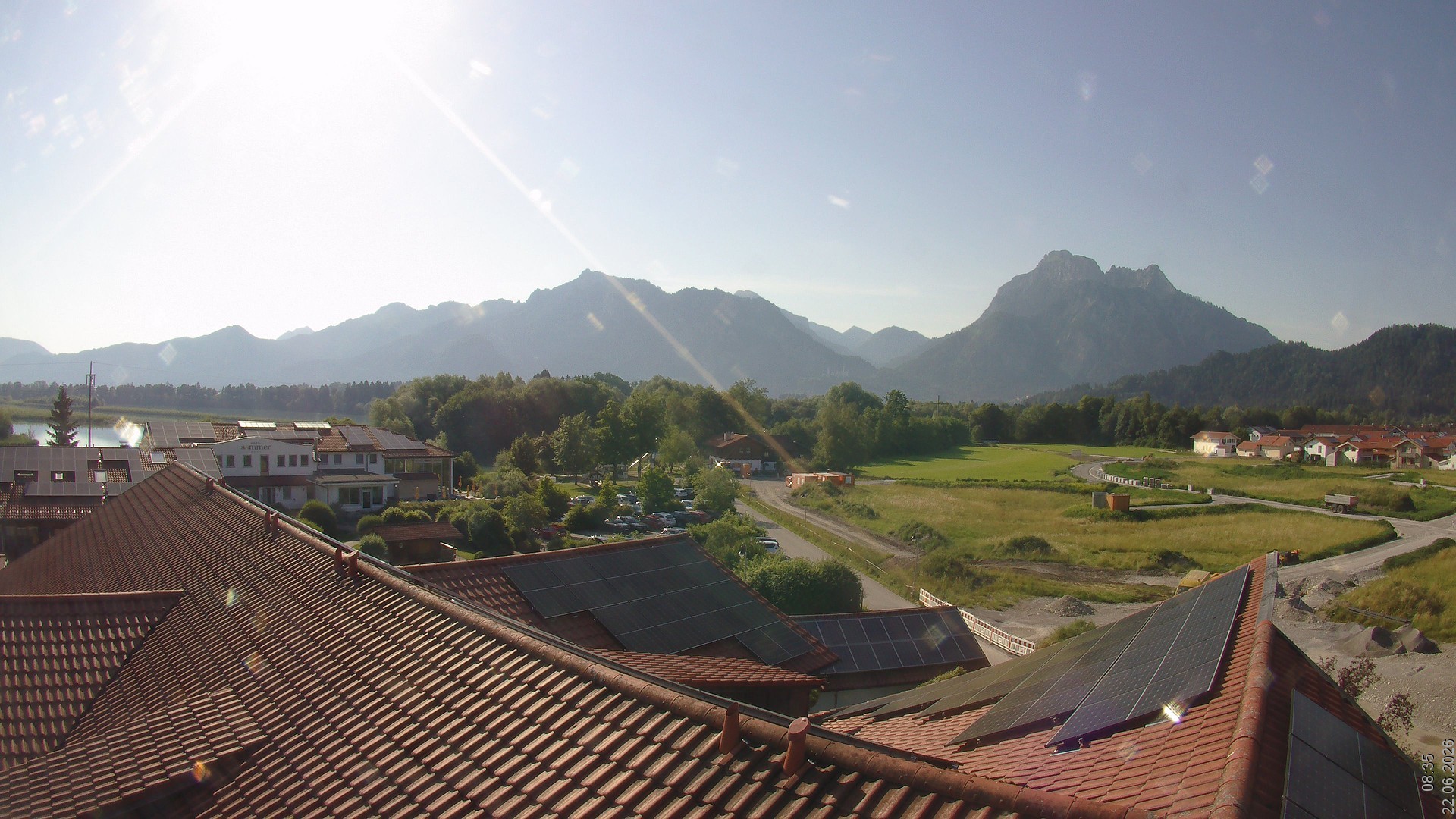 Archiv Foto Webcam Füssen: Ausblick vom Hotel Sommer