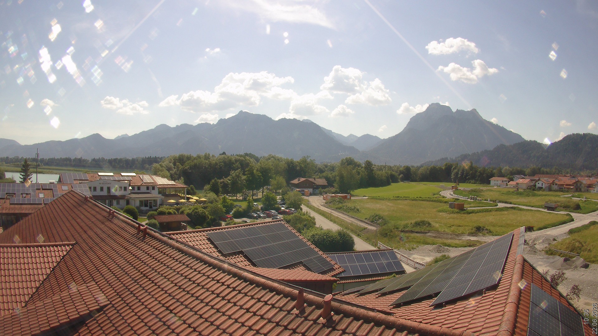 Archiv Foto Webcam Füssen: Ausblick vom Hotel Sommer
