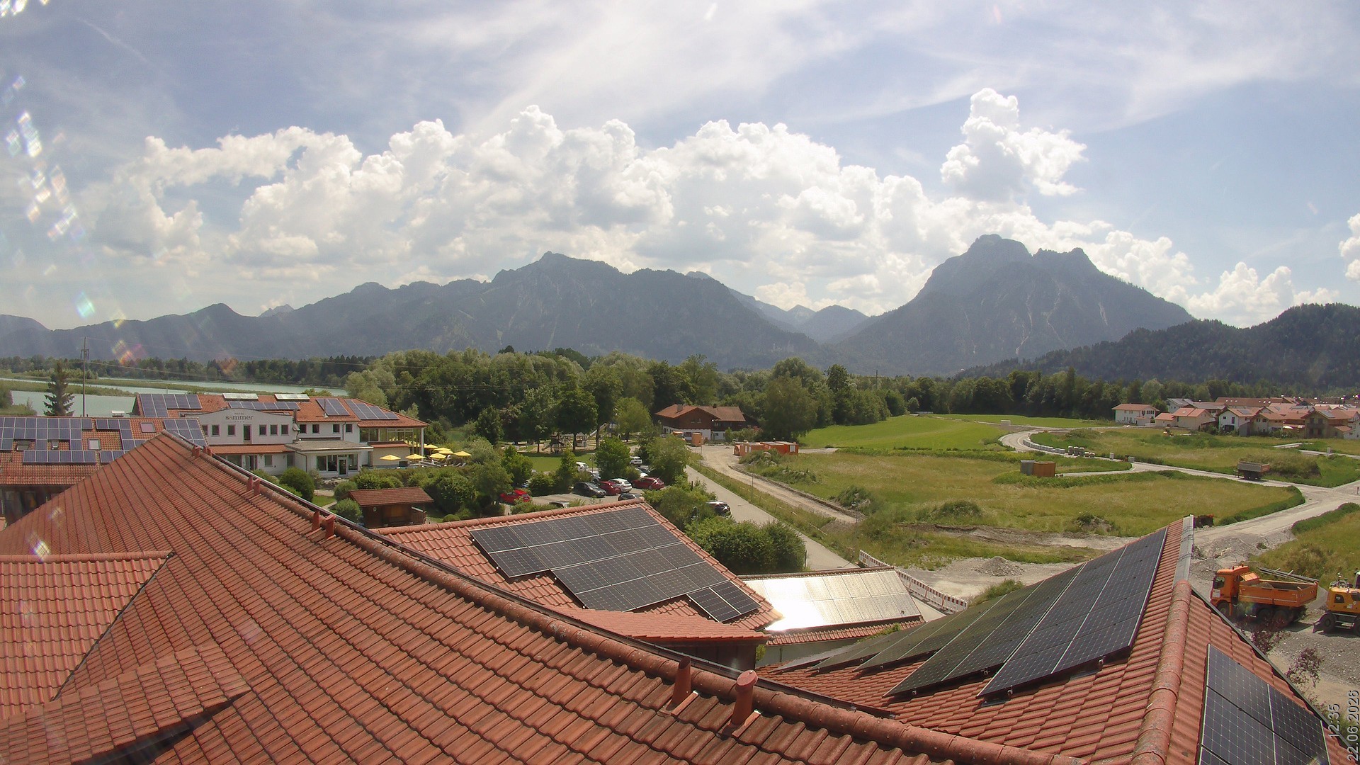 Archiv Foto Webcam Füssen: Ausblick vom Hotel Sommer