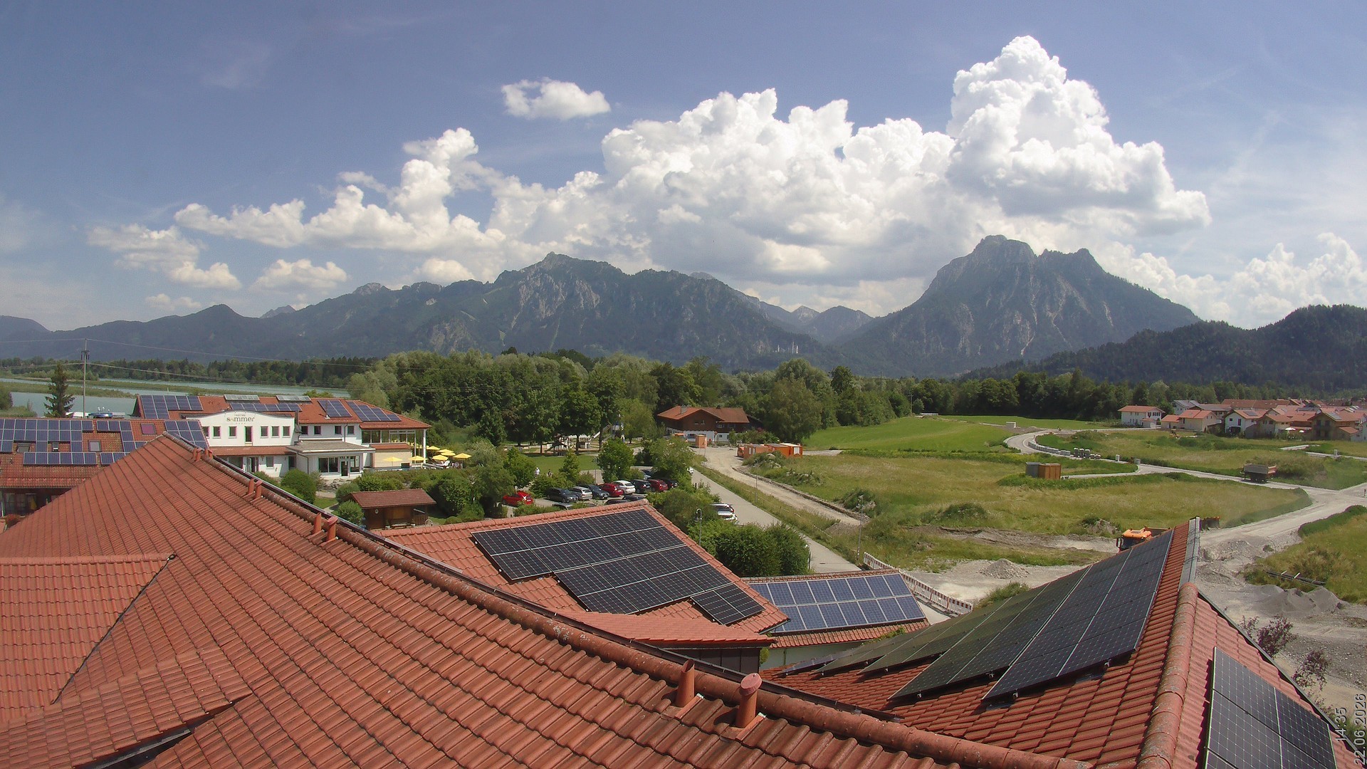 Archiv Foto Webcam Füssen: Ausblick vom Hotel Sommer