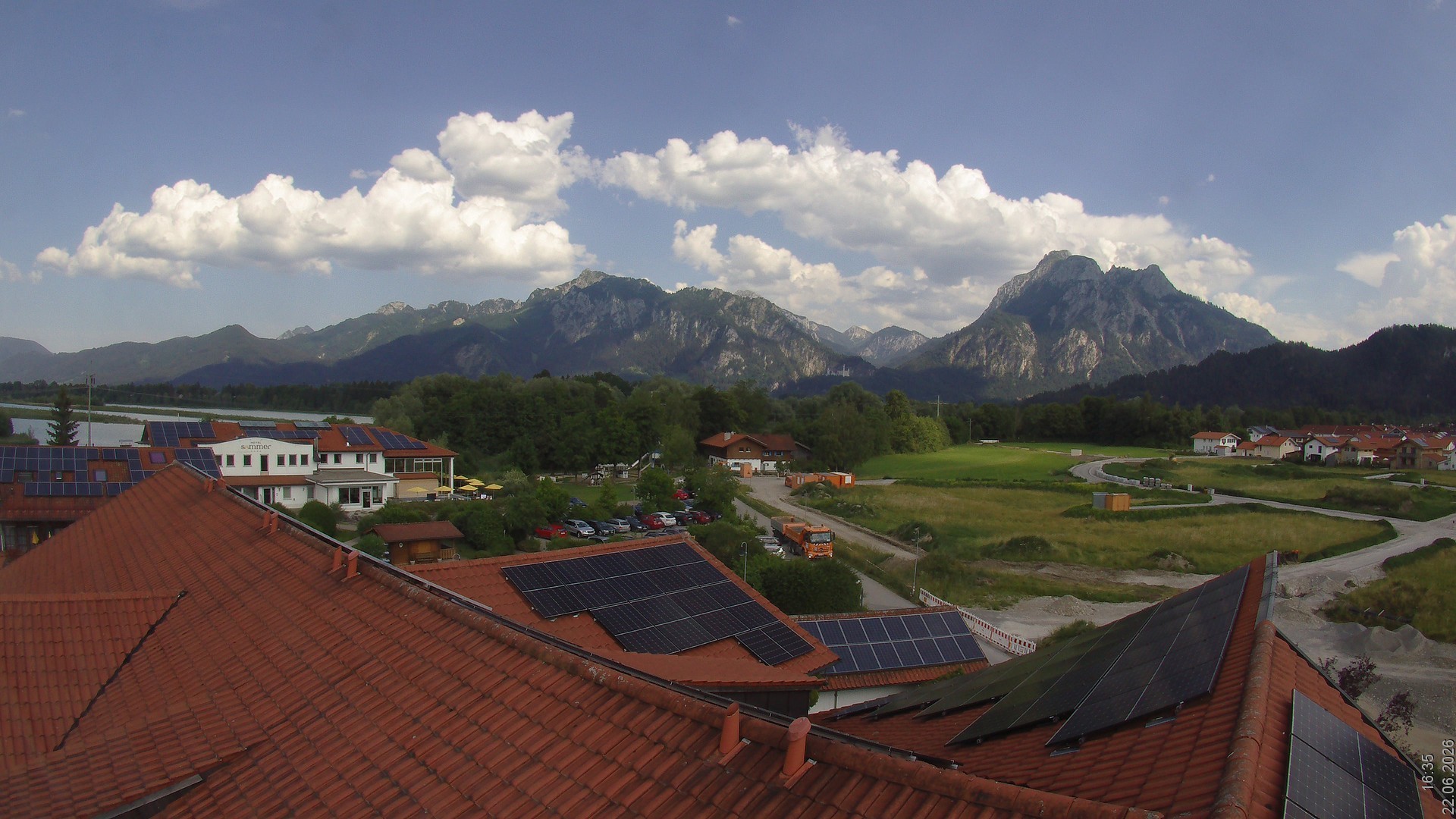 Archiv Foto Webcam Füssen: Ausblick vom Hotel Sommer
