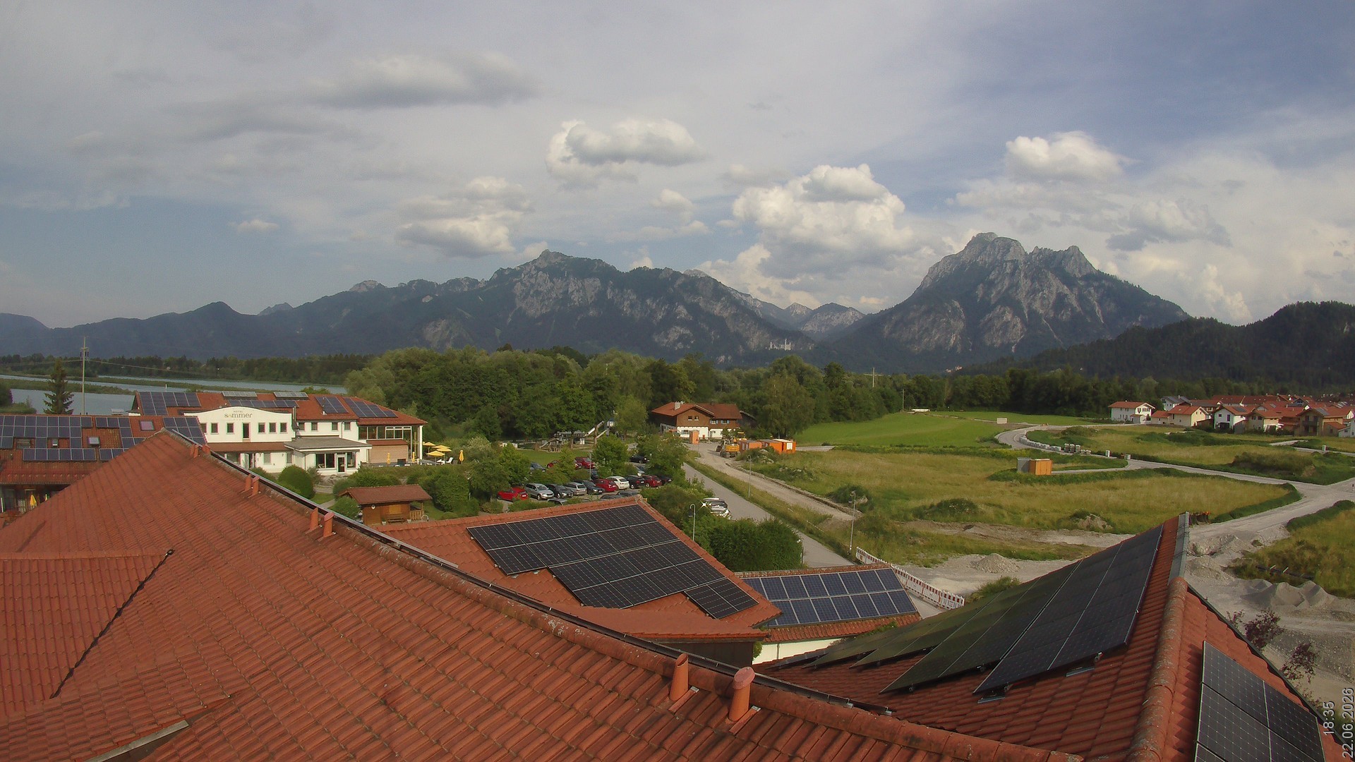 Archiv Foto Webcam Füssen: Ausblick vom Hotel Sommer