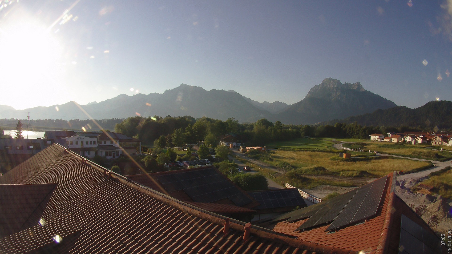 Archiv Foto Webcam Füssen: Ausblick vom Hotel Sommer