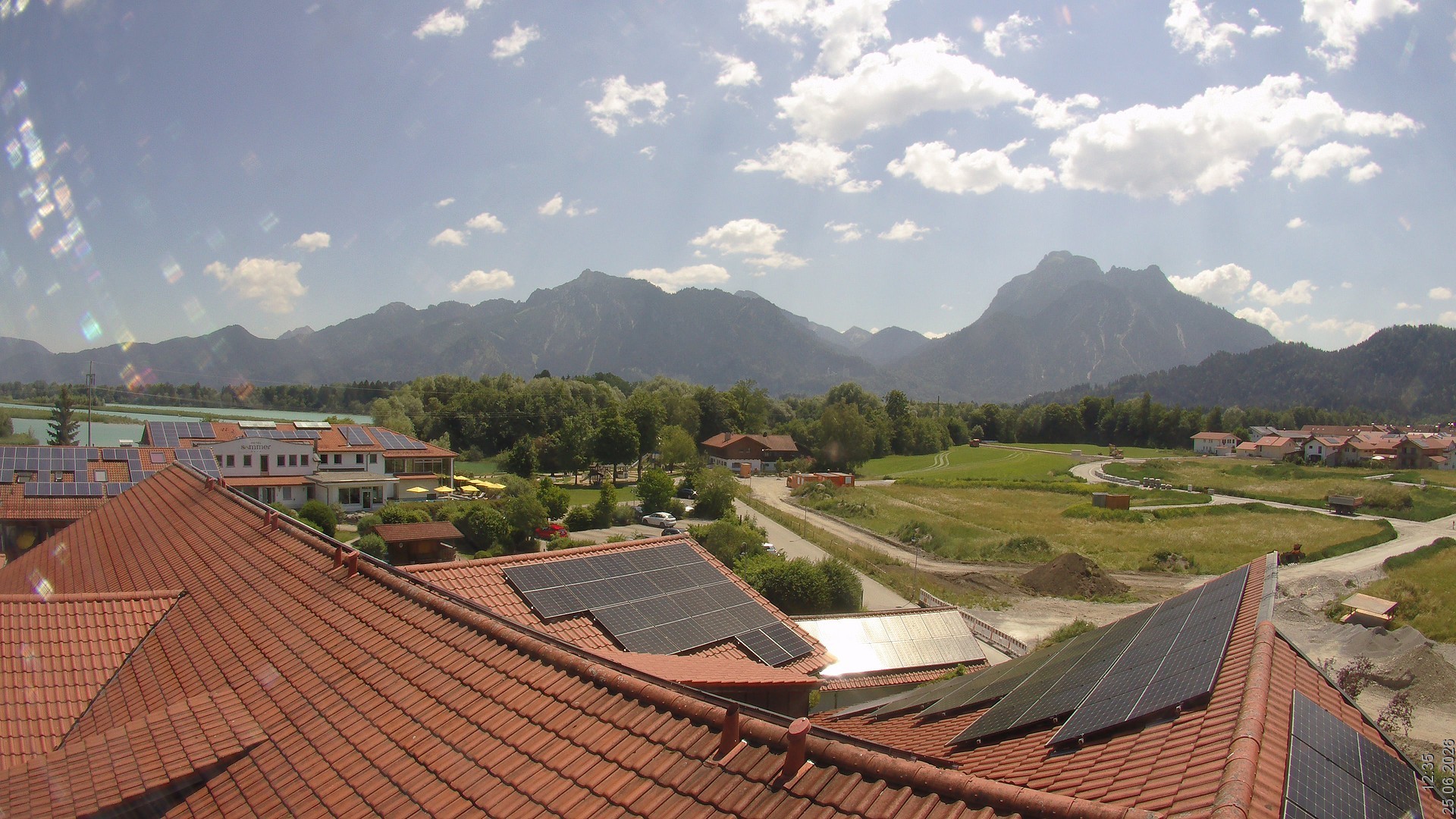 Archiv Foto Webcam Füssen: Ausblick vom Hotel Sommer