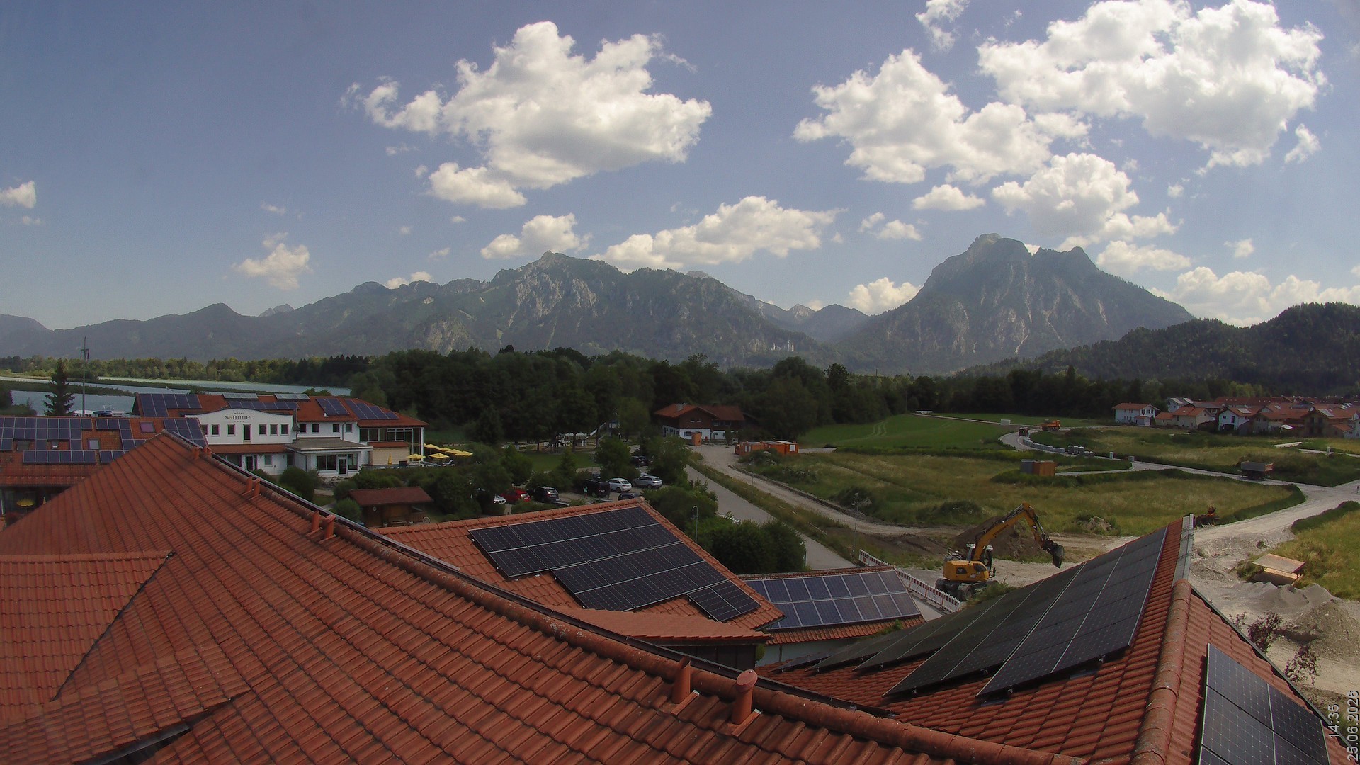 Archiv Foto Webcam Füssen: Ausblick vom Hotel Sommer