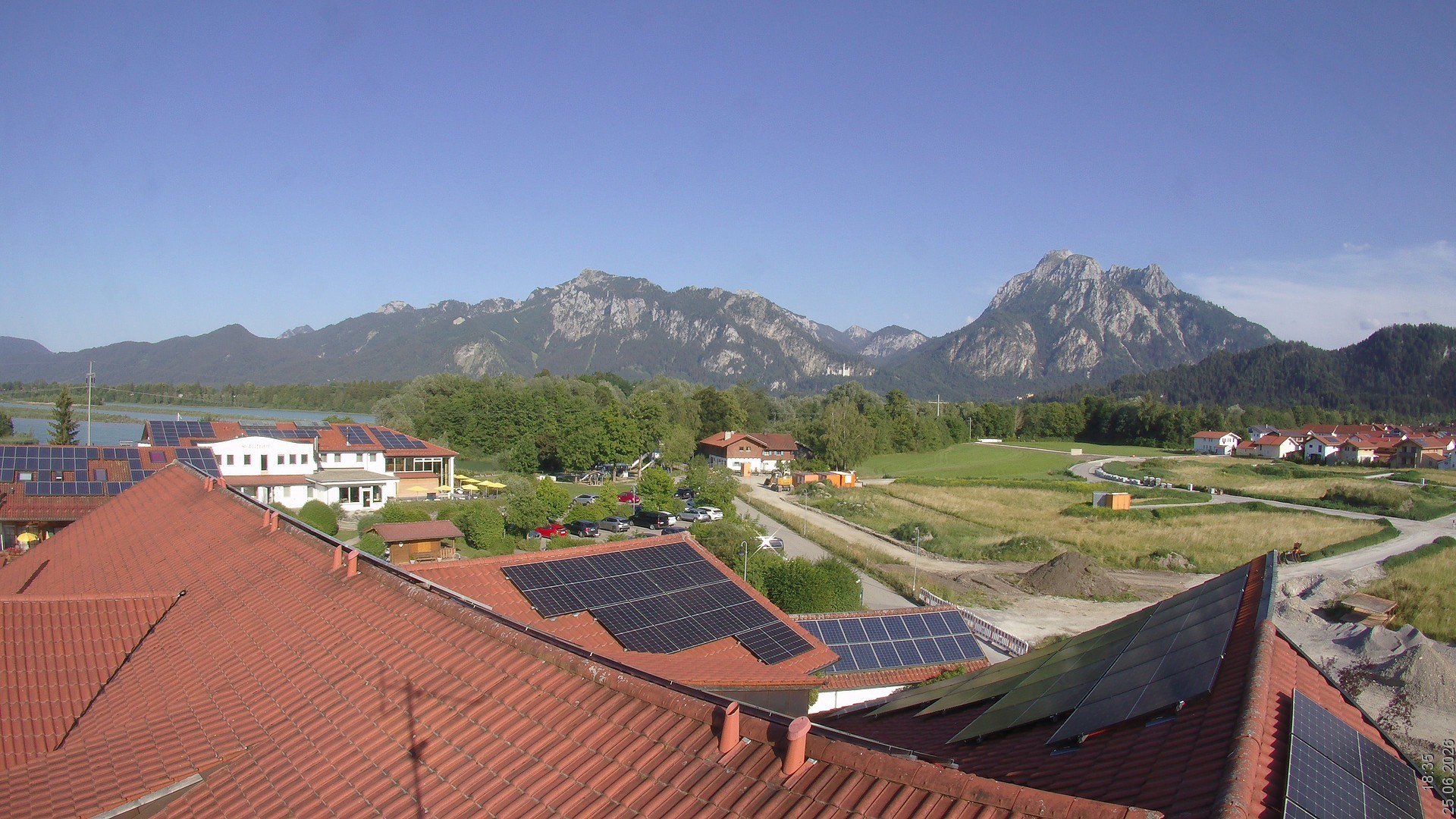 Archiv Foto Webcam Füssen: Ausblick vom Hotel Sommer