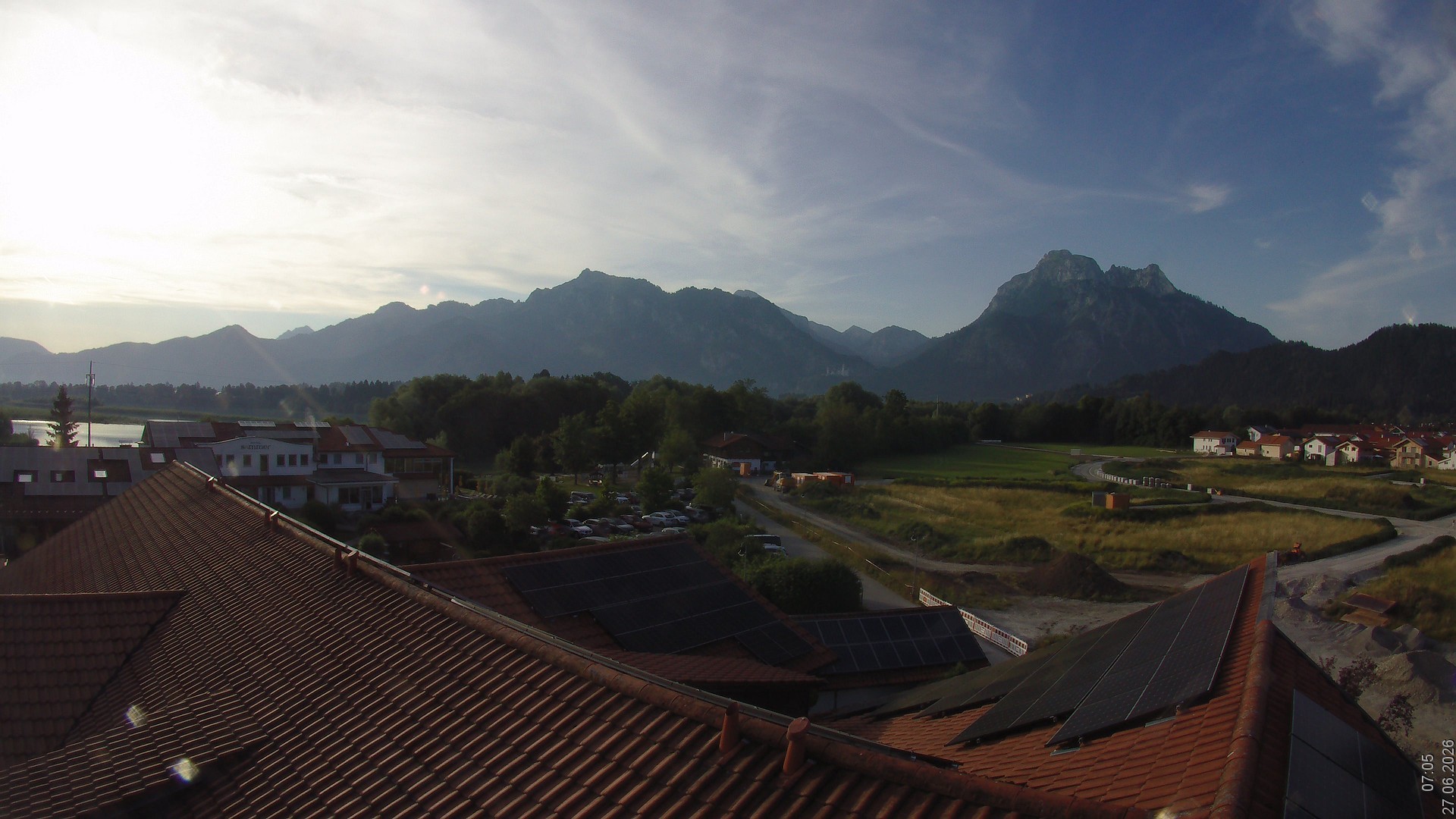 Archiv Foto Webcam Füssen: Ausblick vom Hotel Sommer