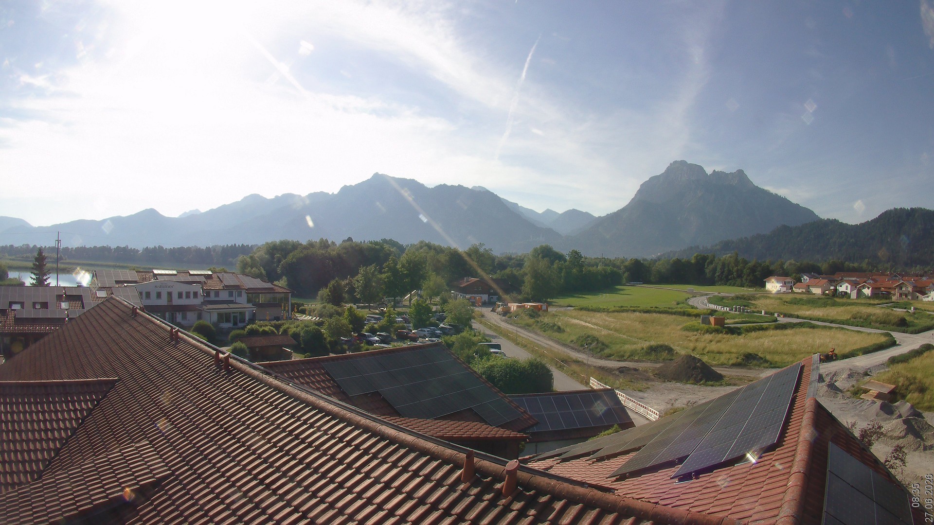 Archiv Foto Webcam Füssen: Ausblick vom Hotel Sommer
