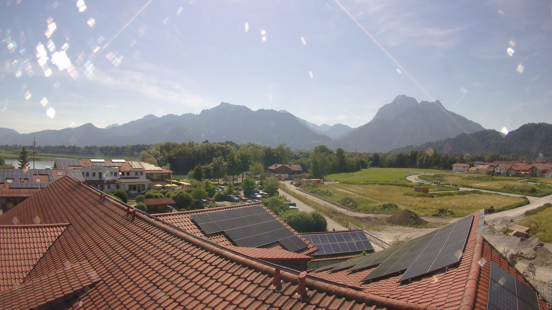 Archiv Foto Webcam Füssen: Ausblick vom Hotel Sommer