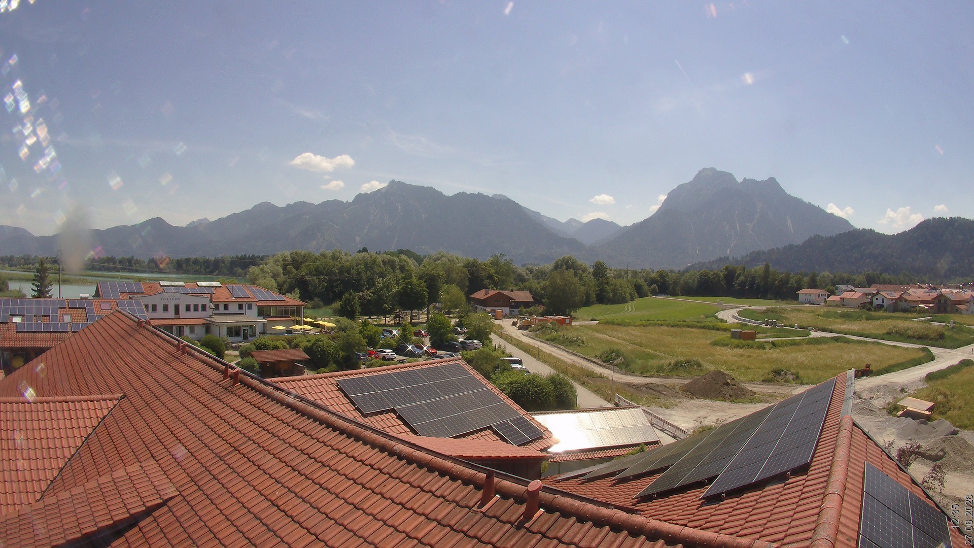 Archiv Foto Webcam Füssen: Ausblick vom Hotel Sommer