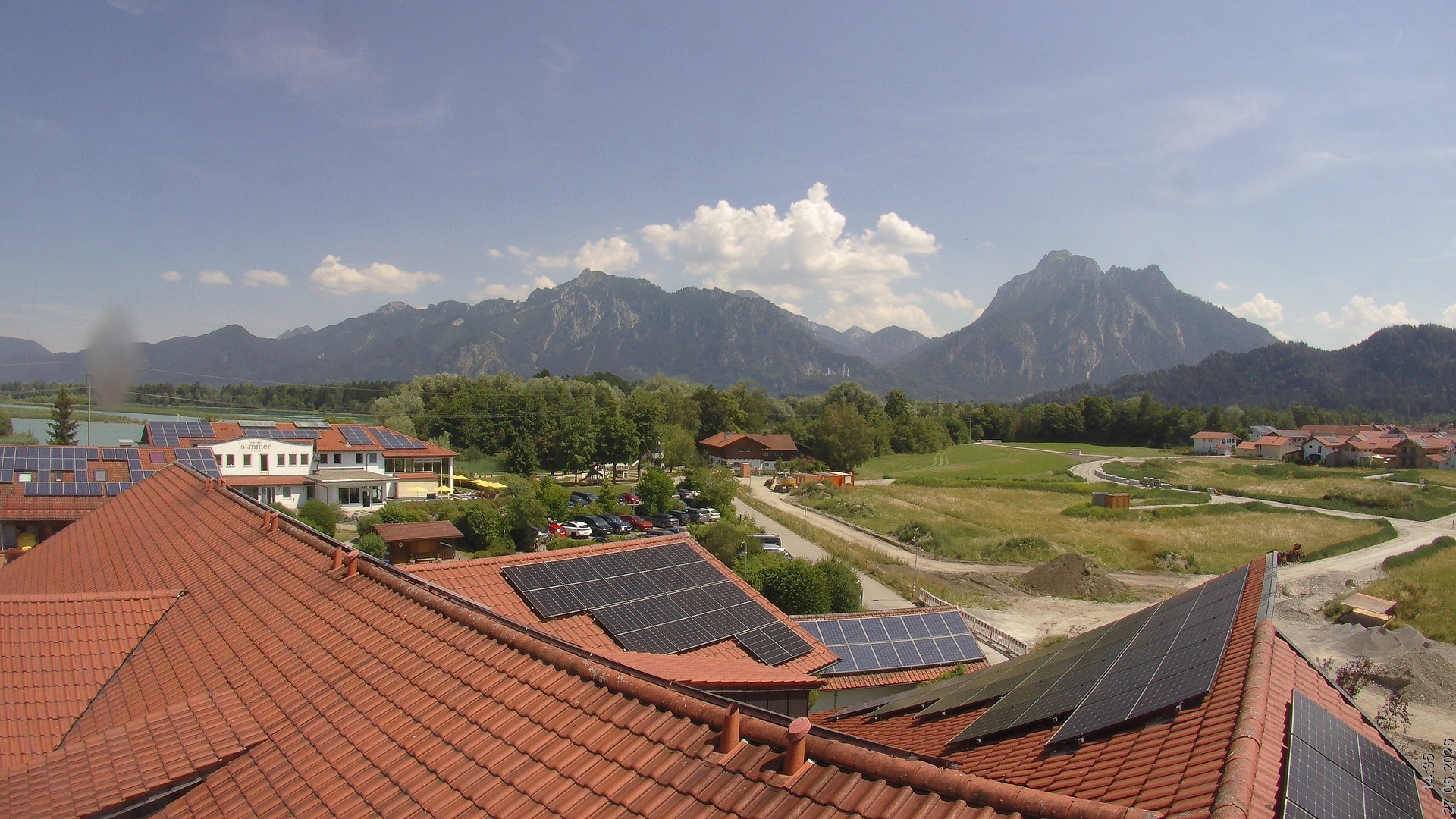 Archiv Foto Webcam Füssen: Ausblick vom Hotel Sommer