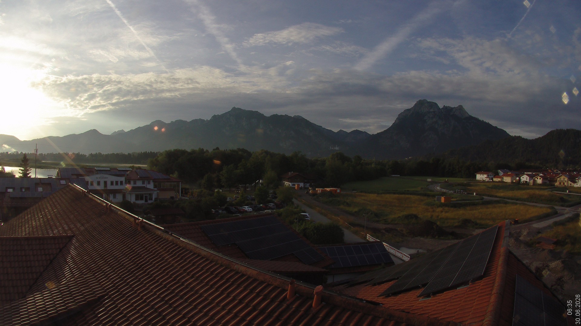 Archiv Foto Webcam Füssen: Ausblick vom Hotel Sommer