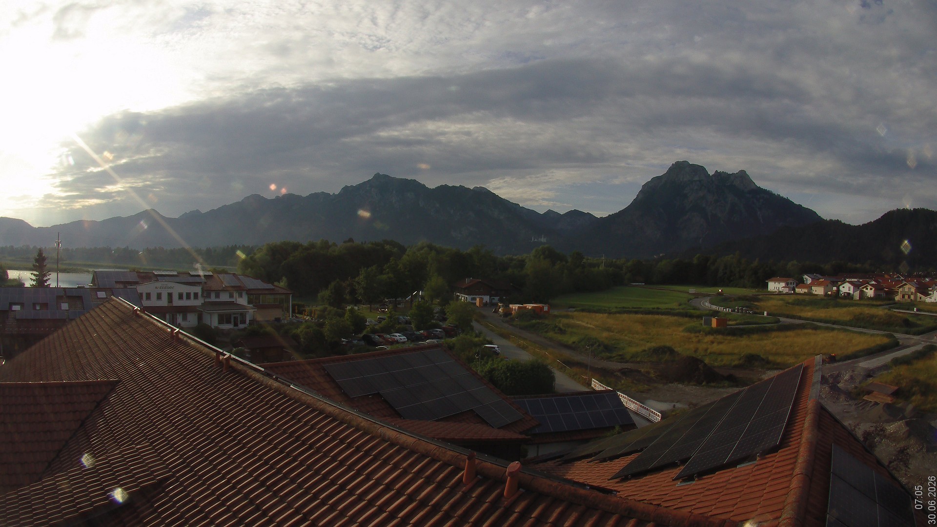 Archiv Foto Webcam Füssen: Ausblick vom Hotel Sommer