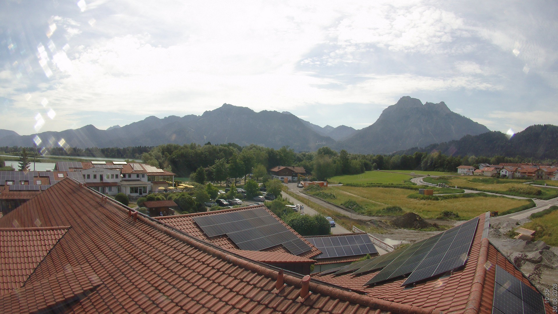 Archiv Foto Webcam Füssen: Ausblick vom Hotel Sommer