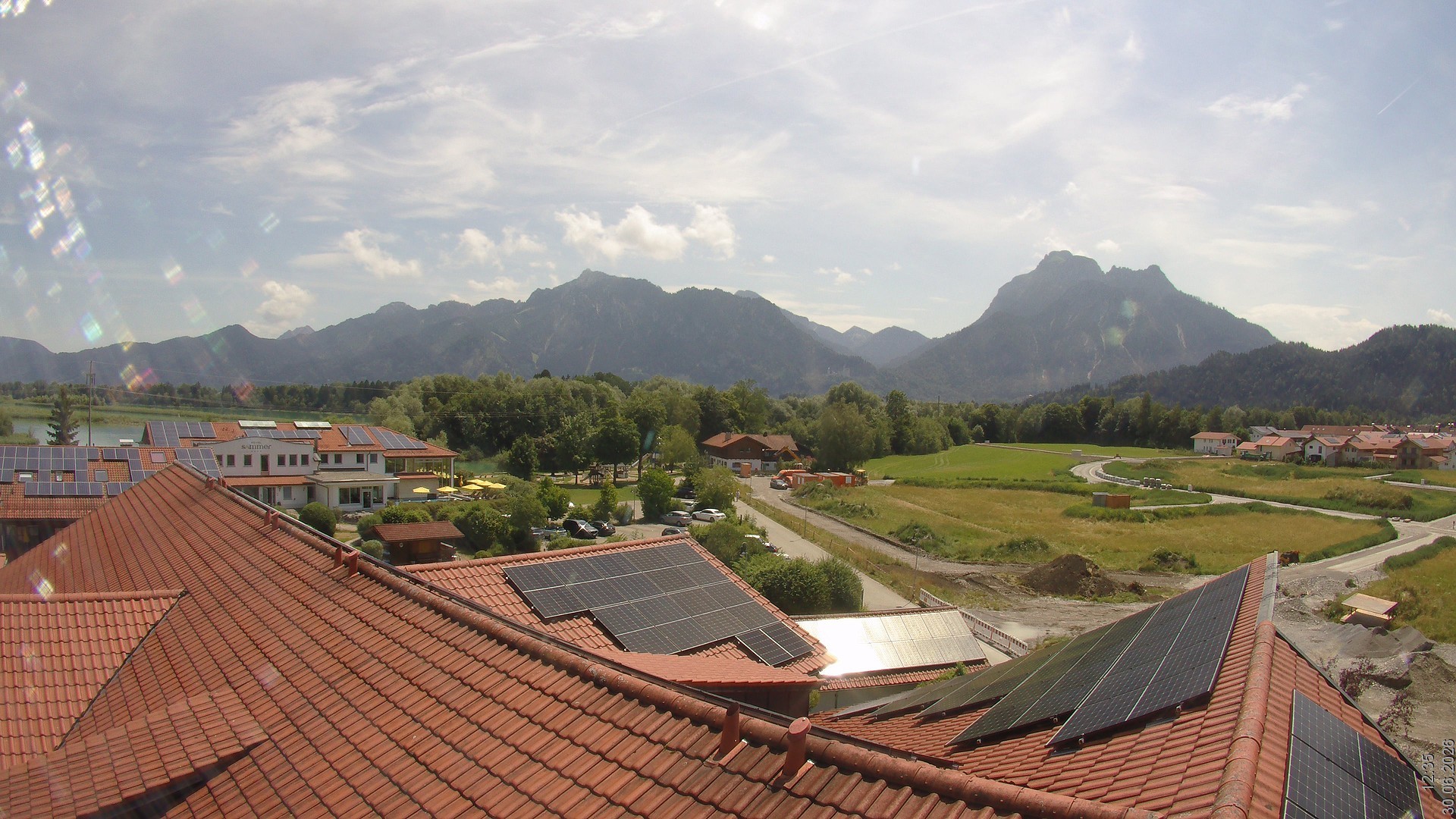 Archiv Foto Webcam Füssen: Ausblick vom Hotel Sommer