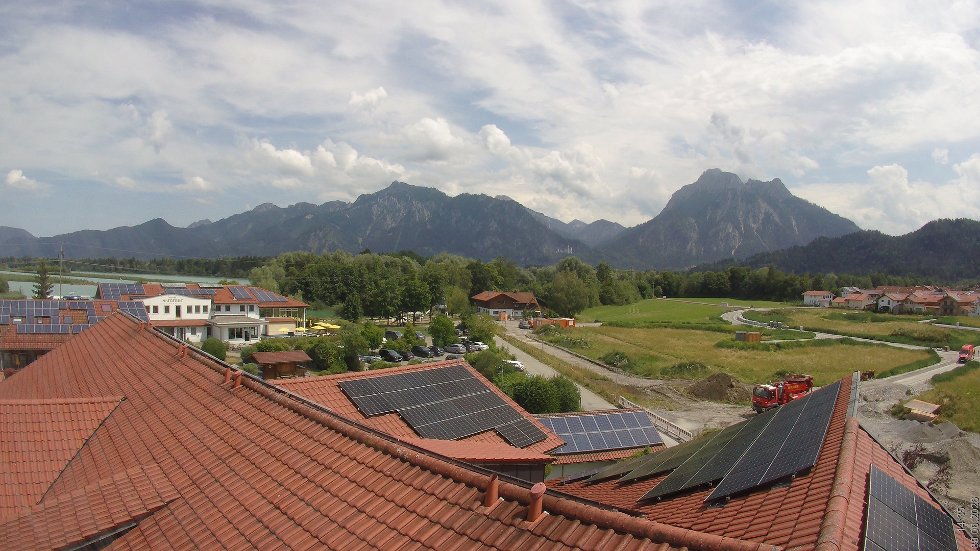Archiv Foto Webcam Füssen: Ausblick vom Hotel Sommer