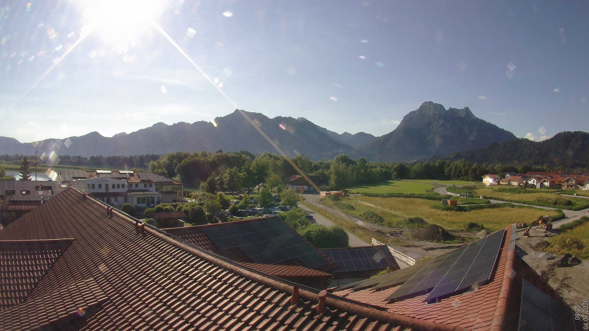 Archiv Foto Webcam Füssen: Ausblick vom Hotel Sommer
