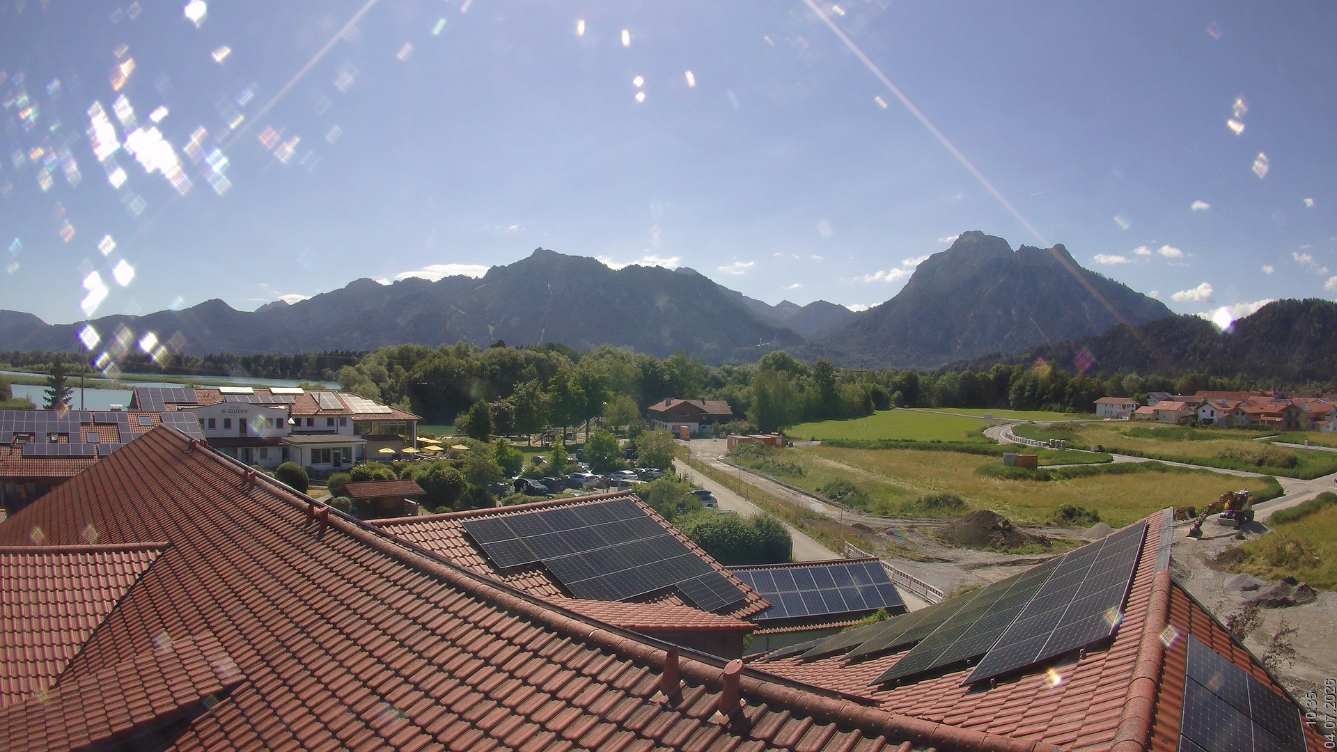 Archiv Foto Webcam Füssen: Ausblick vom Hotel Sommer