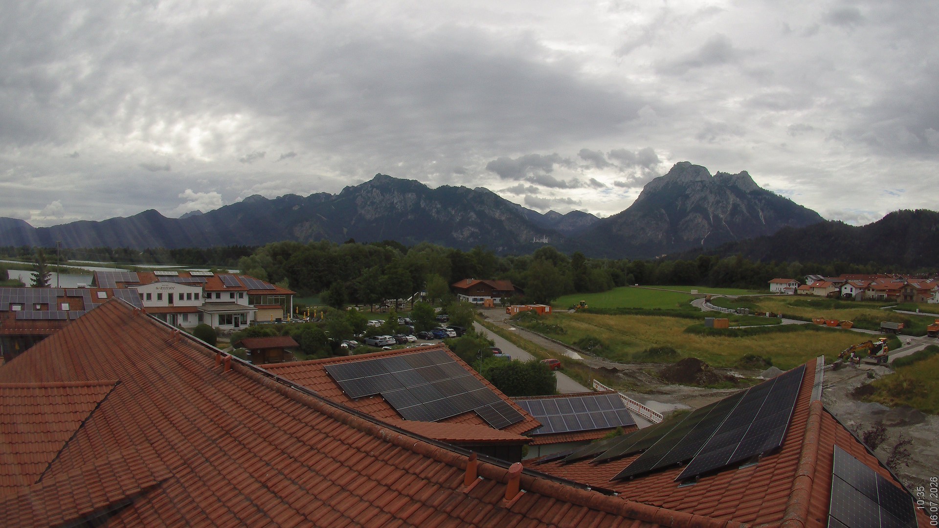 Archiv Foto Webcam Füssen: Ausblick vom Hotel Sommer