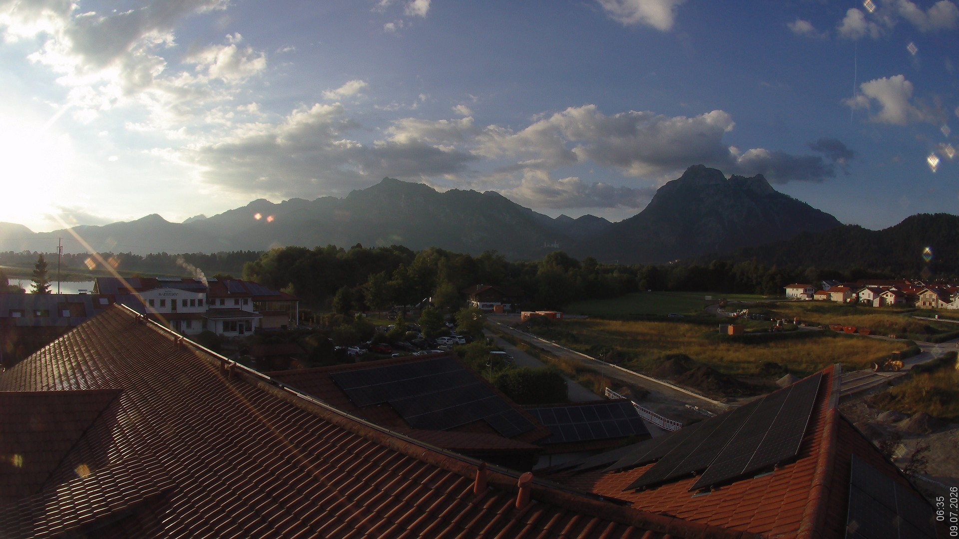 Archiv Foto Webcam Füssen: Ausblick vom Hotel Sommer