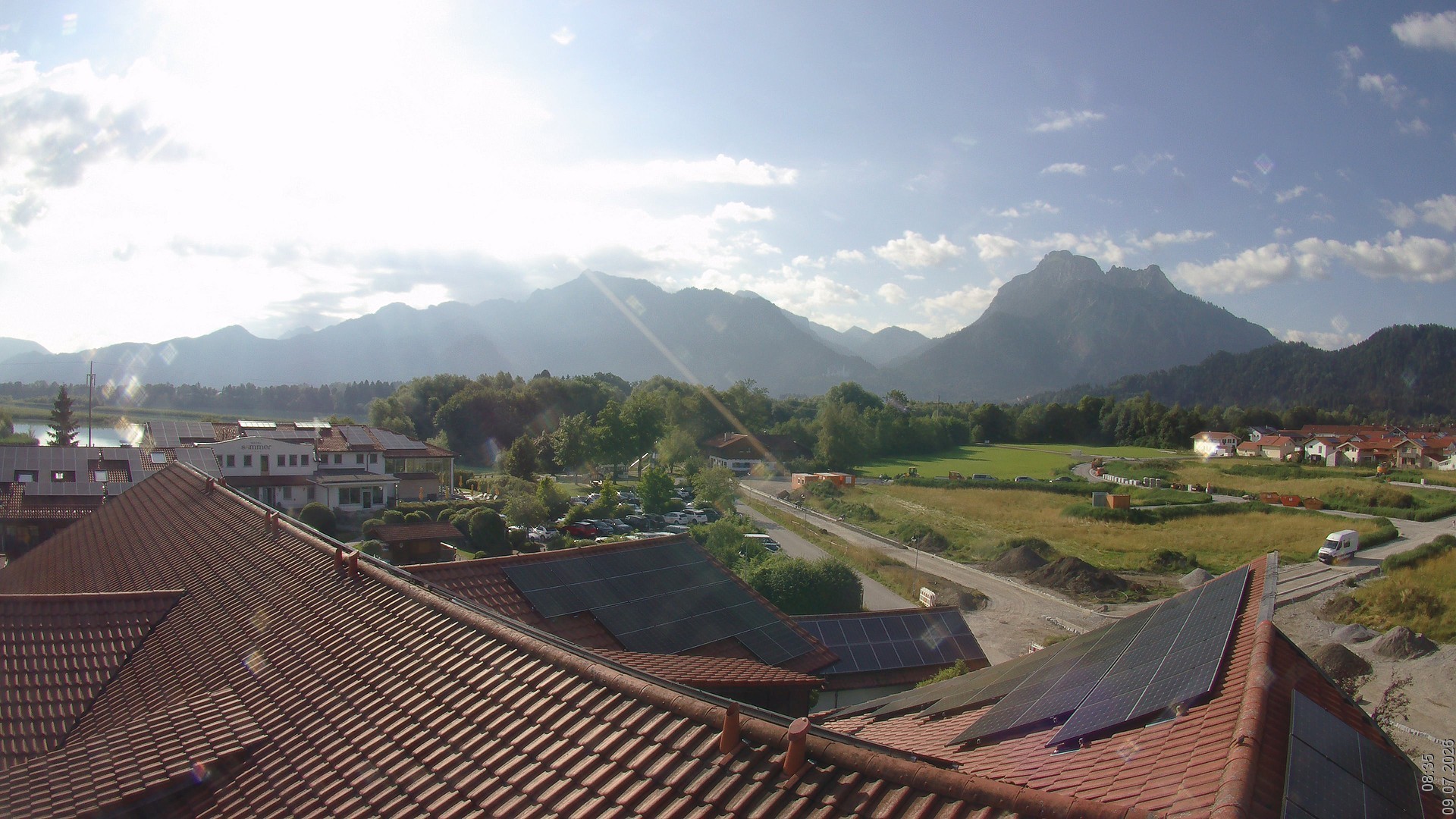 Archiv Foto Webcam Füssen: Ausblick vom Hotel Sommer