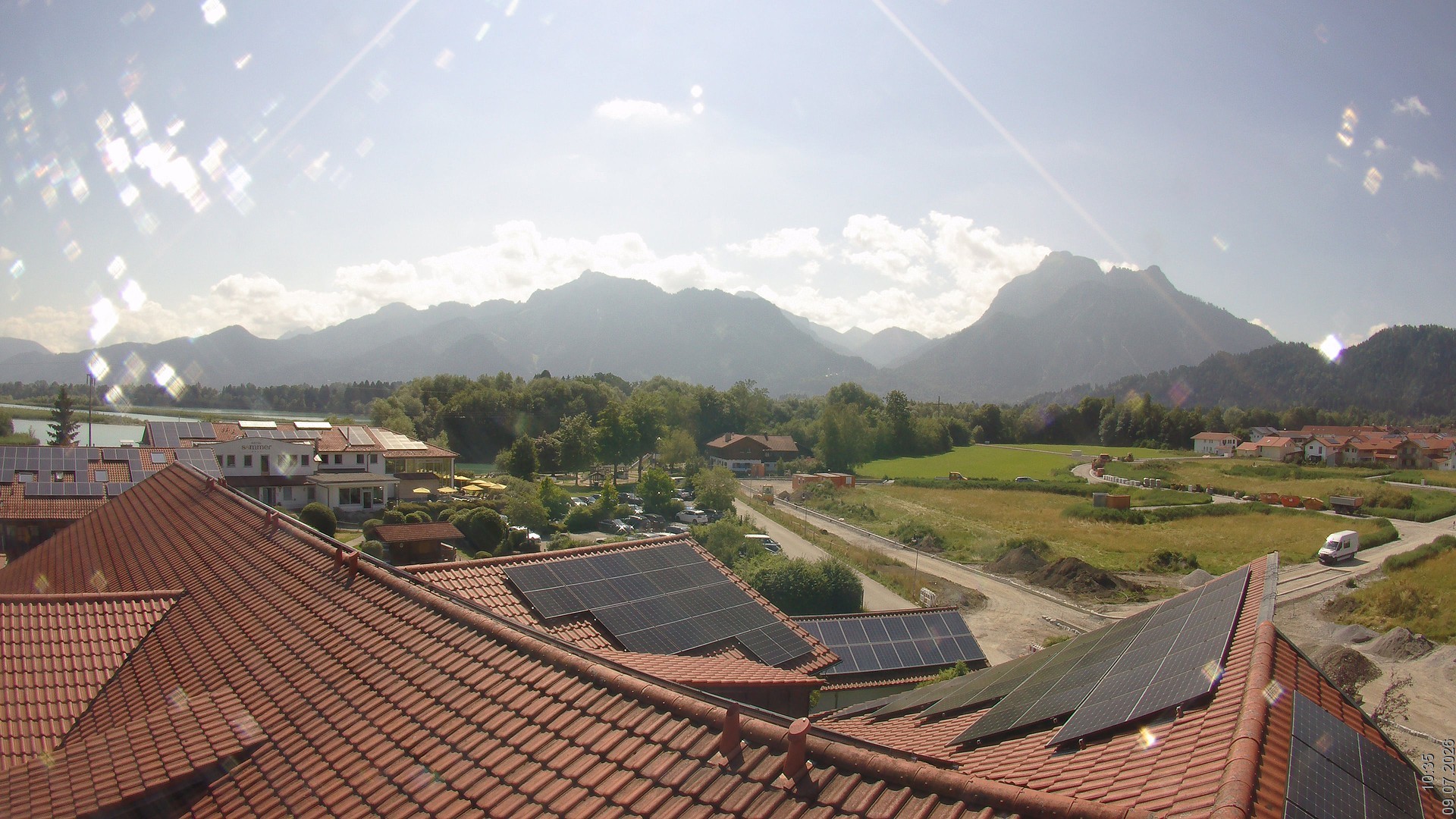 Archiv Foto Webcam Füssen: Ausblick vom Hotel Sommer