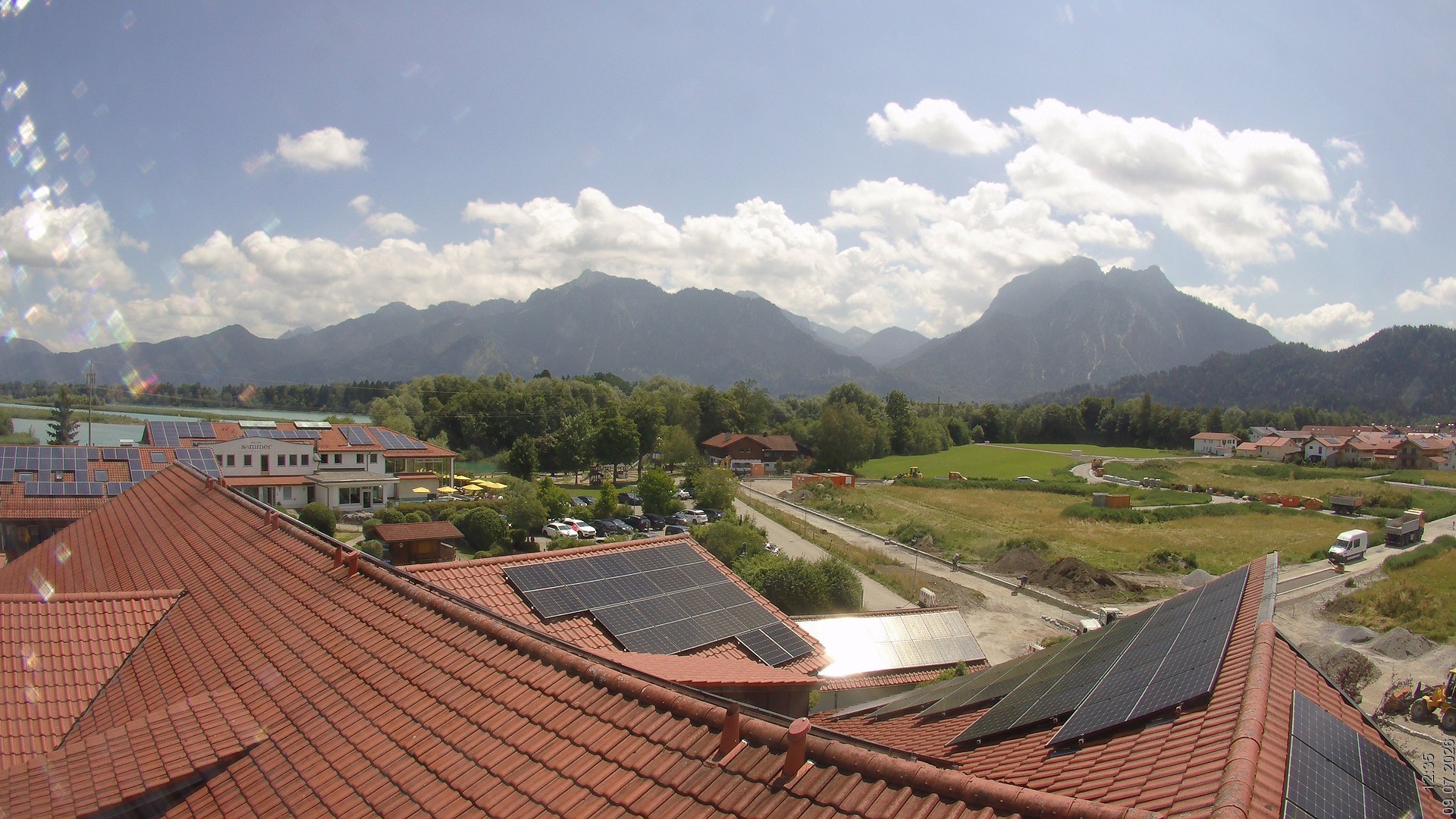 Archiv Foto Webcam Füssen: Ausblick vom Hotel Sommer