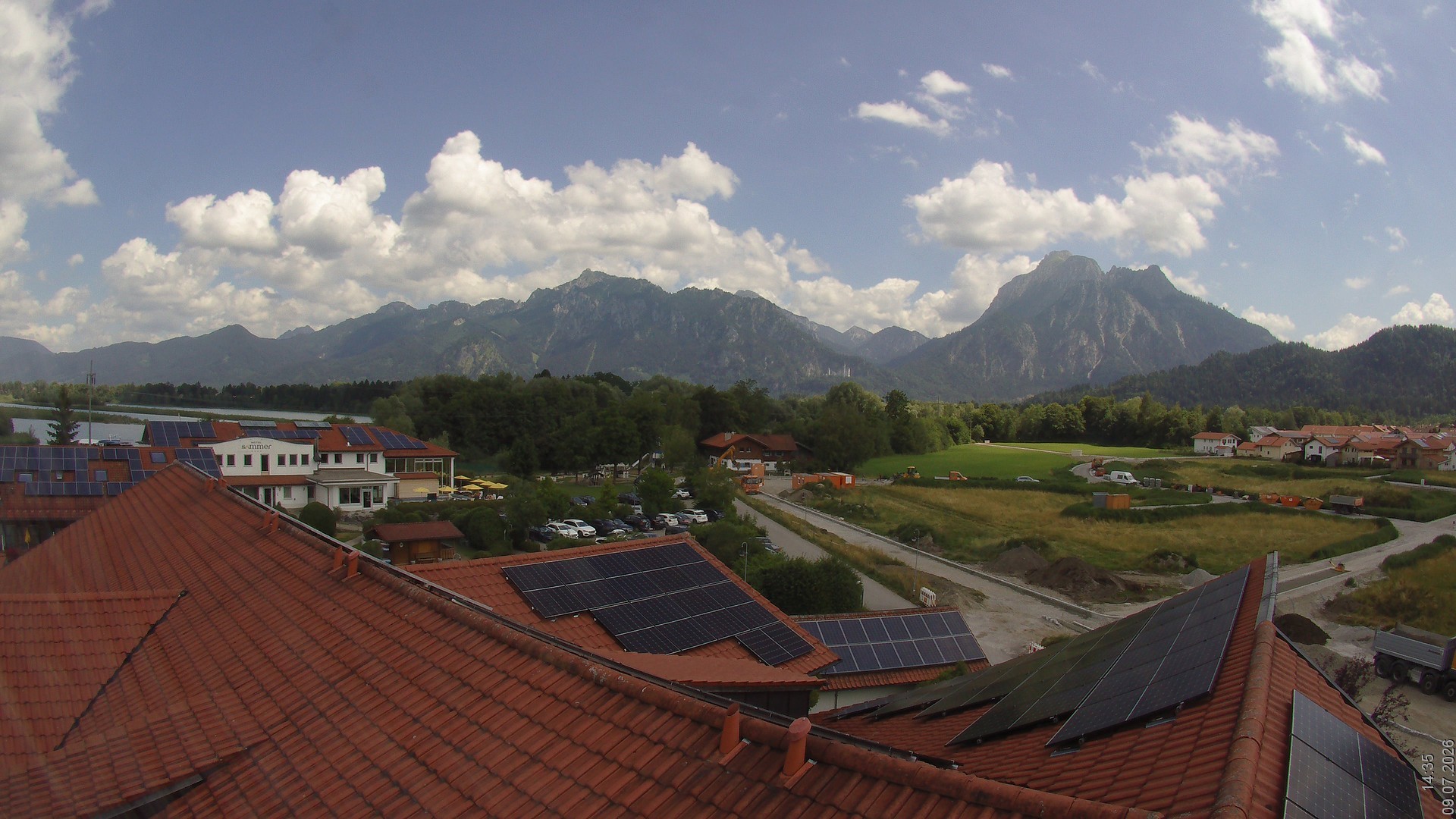 Archiv Foto Webcam Füssen: Ausblick vom Hotel Sommer