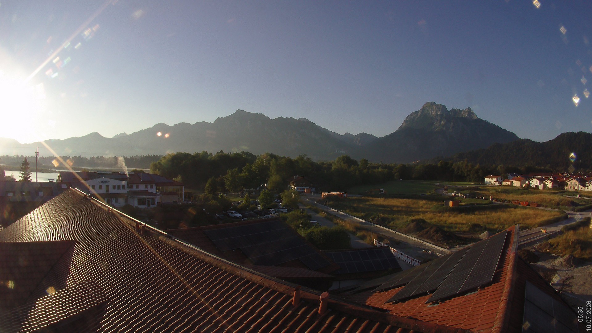 Archiv Foto Webcam Füssen: Ausblick vom Hotel Sommer